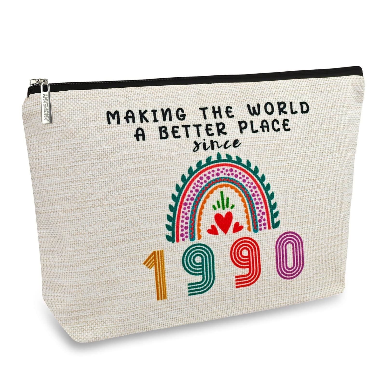 35th Birthday Gifts for Women - Elegant Makeup Bags & Cosmetic Travel Organizer | Perfect for Wife, Sister, Best Friend | 1990 Themed 35 Year Old Gift Ideas | Great for Birthday Decorations, Mother's Day & Christmas | Use for Travel, Daily Makeup Storage & Special Occasion Gifts