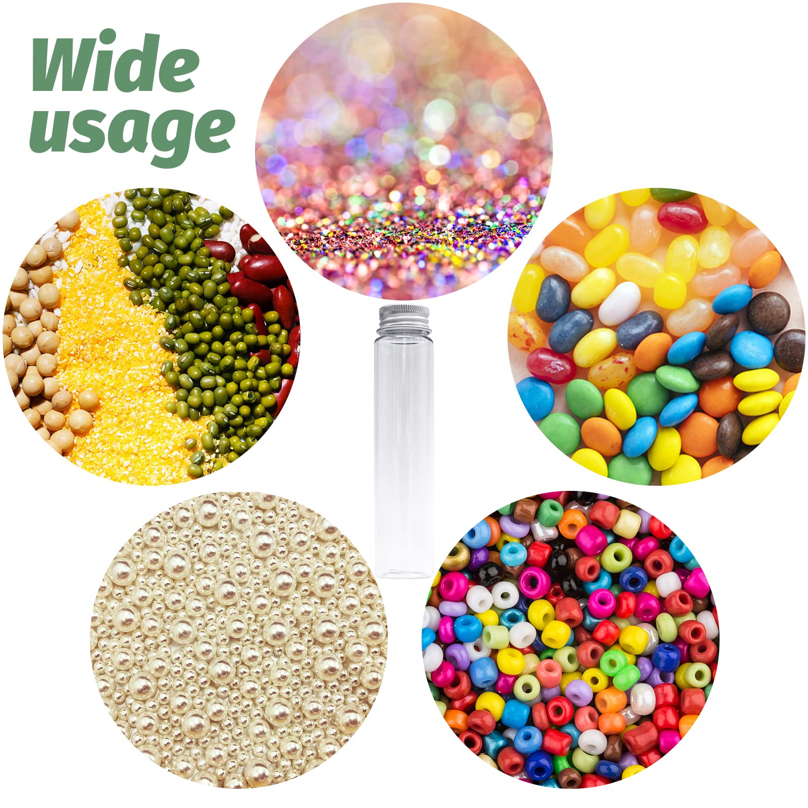 24 Pcs 115ml Clear Plastic Test Tubes with Caps - Flat Bottom Bath Salt Containers for Candy Storage, Gumball Dispensing, Plant Propagation & Jewelry Organizing - Perfect for DIY Crafts, Science Experiments & Party Favors