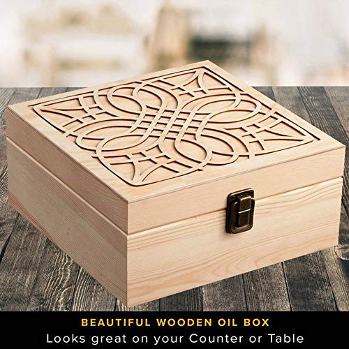 36-Slot Wooden Essential Oil Storage Box - Premium Aromatherapy Bottle Organizer & Makeup Case for Home Spa, Bathroom, and Vanity Organization