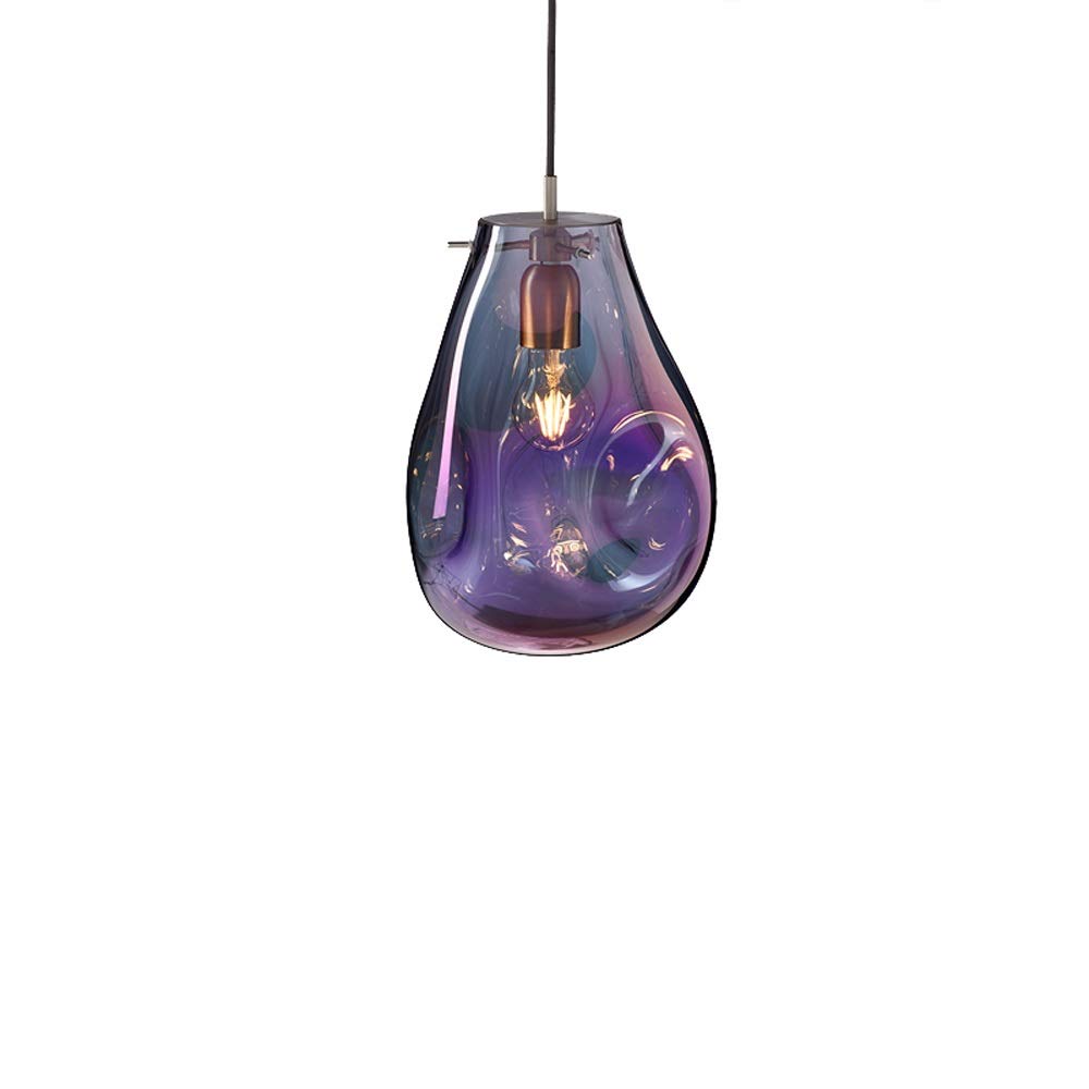 Modern LED Chandelier - Glass Lantern Postmodern Single Head Ceiling Pendant Light for Restaurant, Bar, Cafe, Study & Home Decor - Elegant European Style Hanging Light for Dining Room, Living Room & Aisle Lighting