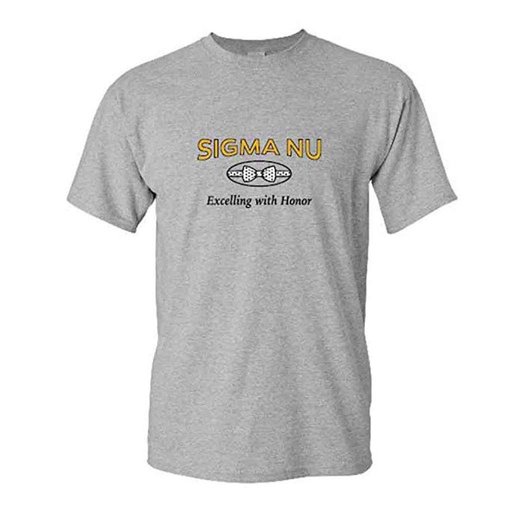 Sigma Nu Fraternity Short Sleeve T-Shirt with Bowtie Design #2 - Comfortable Cotton Rush Shirts for Pledges & Brothers - Perfect for Recruitment Events, Greek Week & Brotherhood Activities