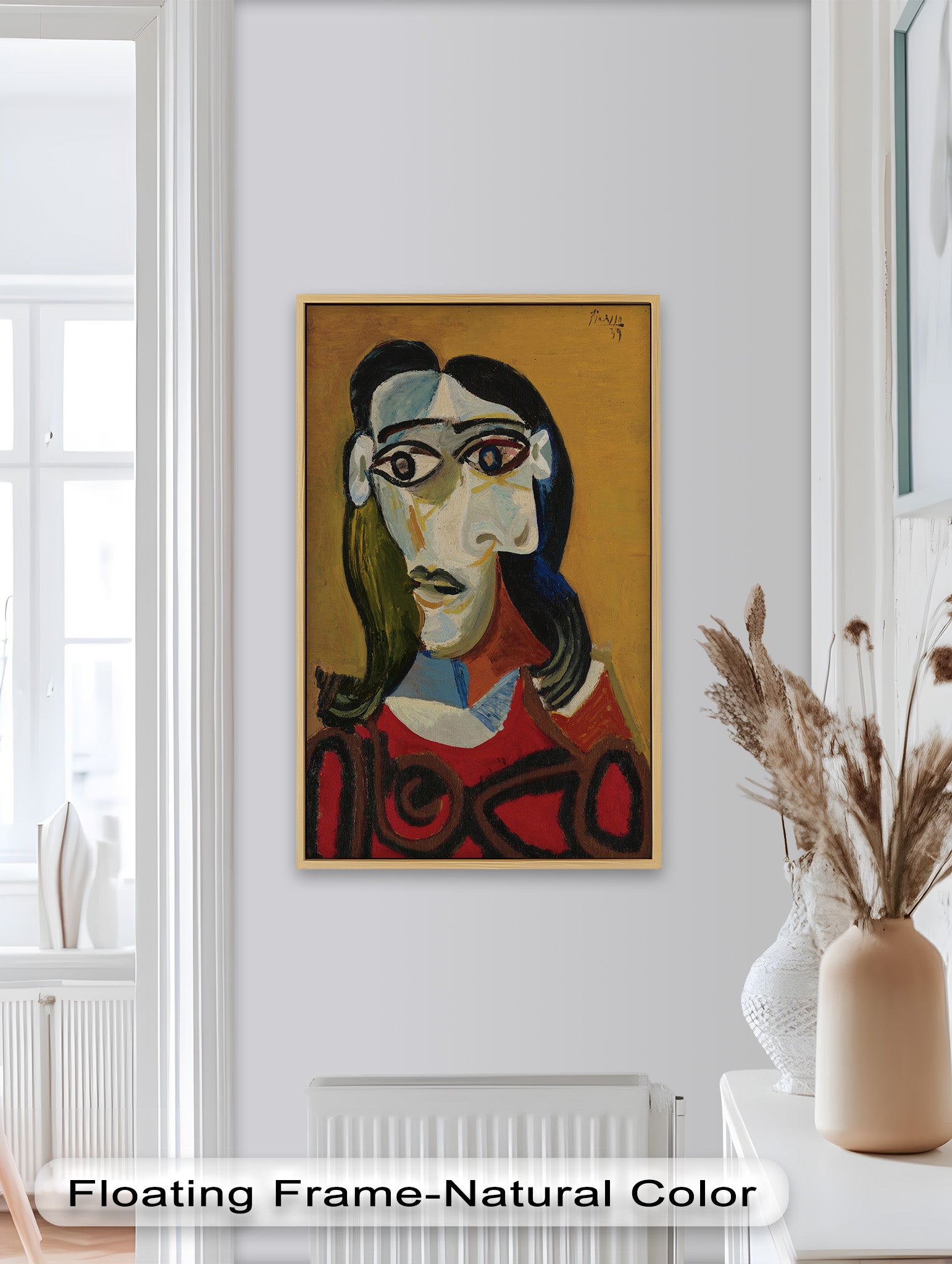 Abstract Portrait with Red Garment - Picasso Style Oil Painting Reproduction - Wall Art for Living Room, Bedroom & Office Decor