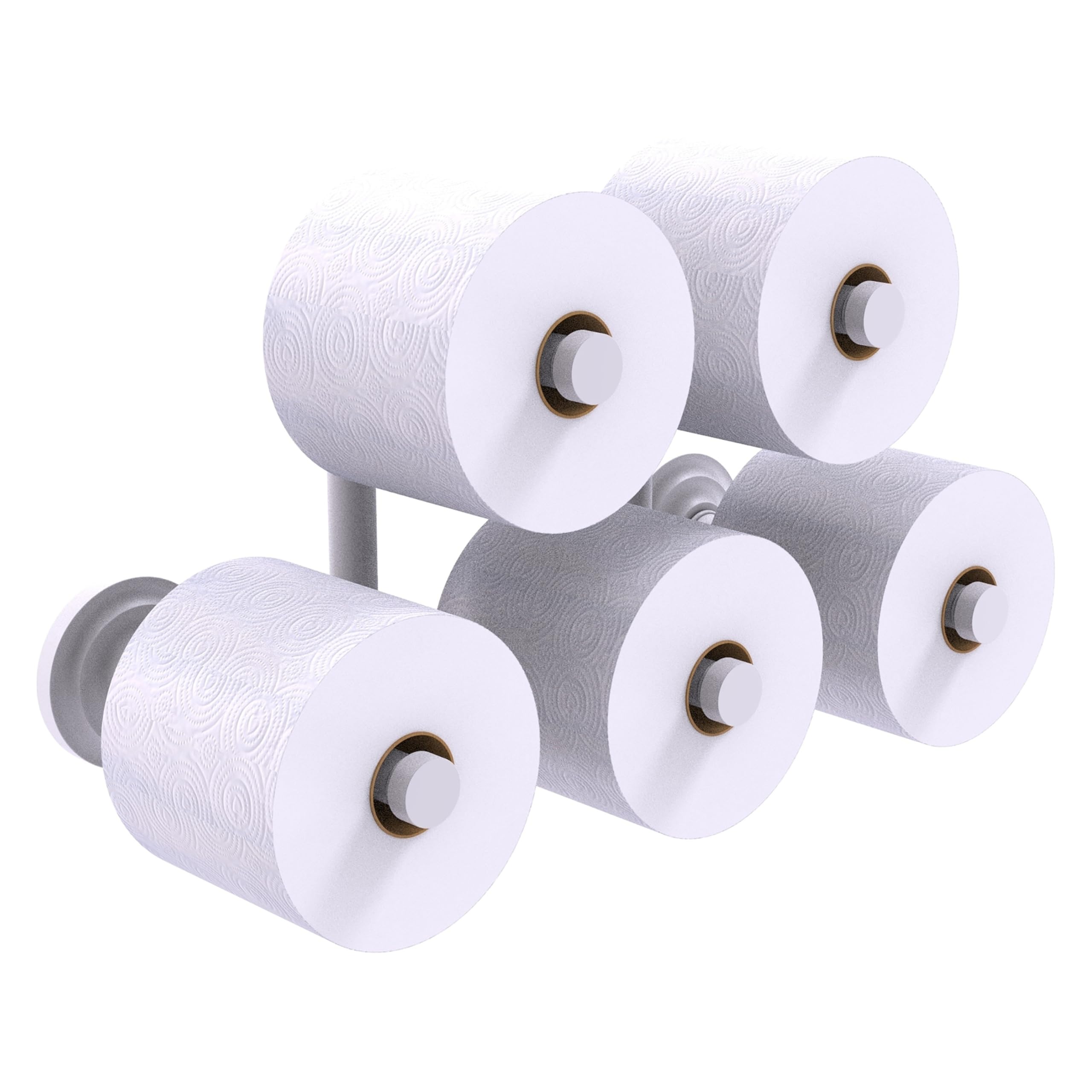 Allied Brass QN-24-5 Que Collection 5-Reserve Roll Toilet Paper Holder in Matte White - Perfect for Bathroom, Powder Room & Guest Toilet Organization