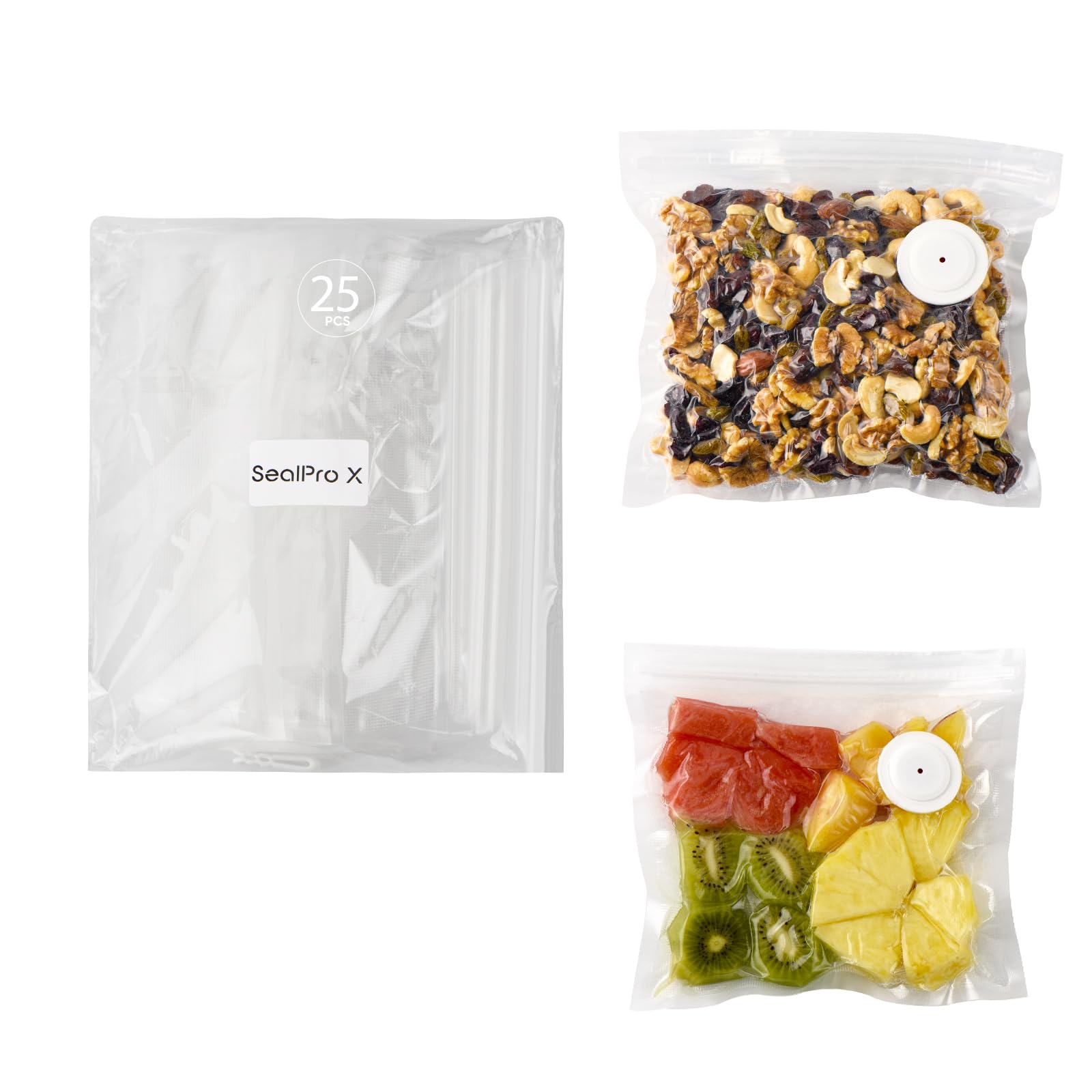 Best Handheld Vacuum Sealer Bags - Large Size (25 Count) for Food Storage, Sous Vide, Meal Prep & Travel | Airtight Kitchen Organization Accessories