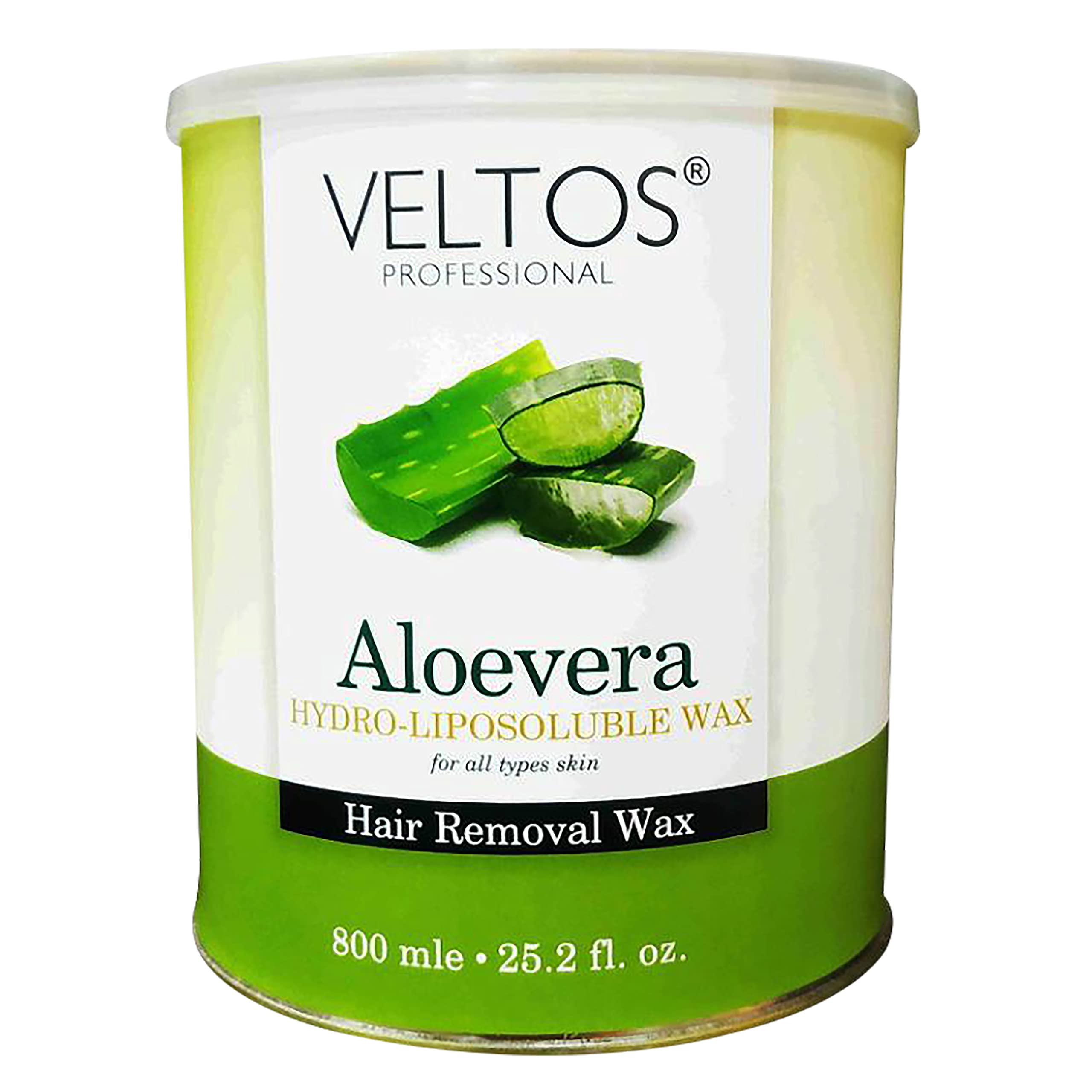 VELTOS Professional Aloe Vera Hydro Liposoluble Wax 800ML - Body Hair Removal Wax for Smooth Skin | At-Home & Salon Use for Legs, Arms, Bikini Area