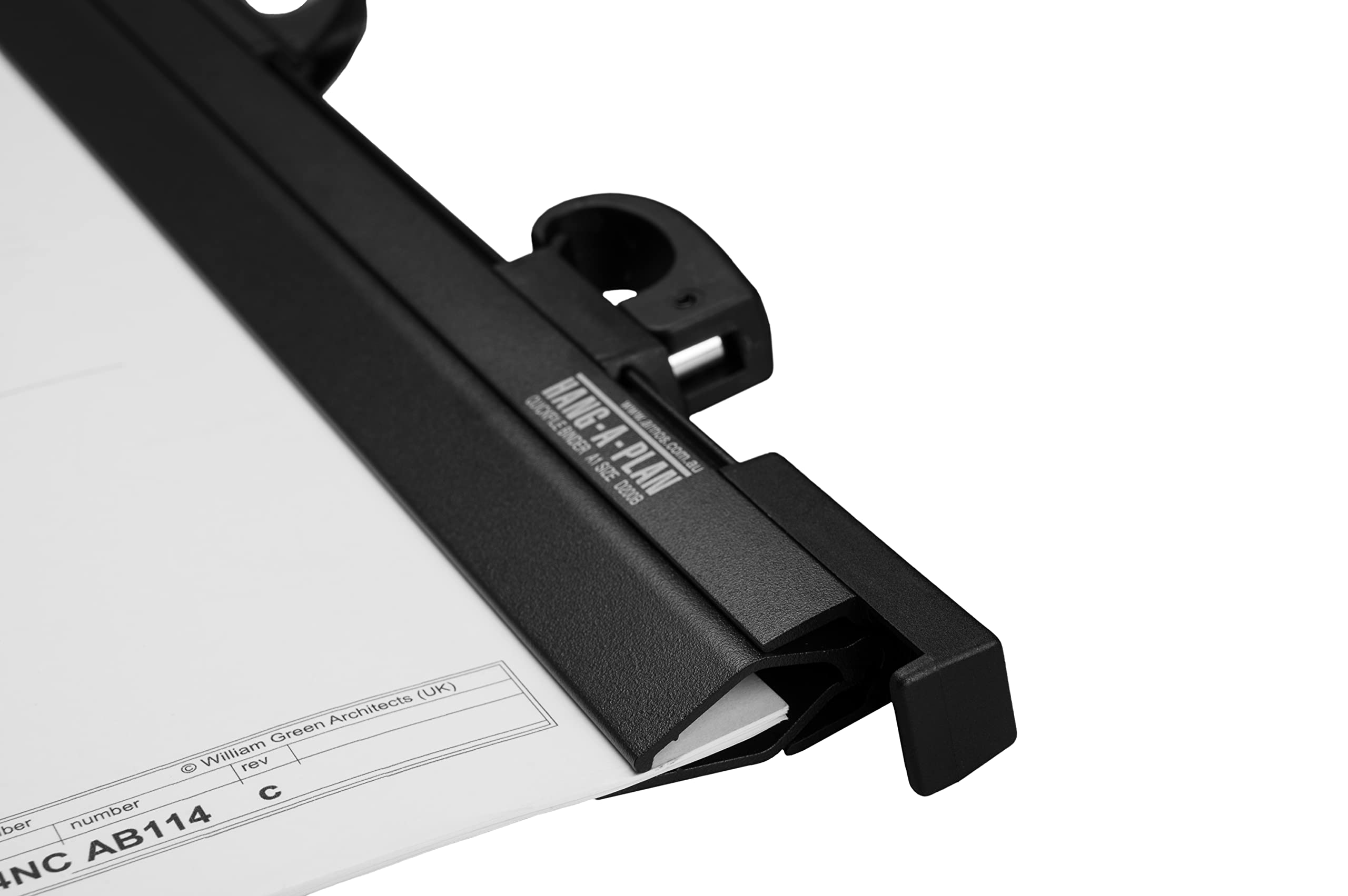 Hang-A-Plan 30-36 Inch Quickfile Hanging Clamp - Black File Holder for Blueprints & Documents - Heavy Duty Clamp Holds Up to 150 Sheets - Perfect for Architects, Engineers & Office Organization