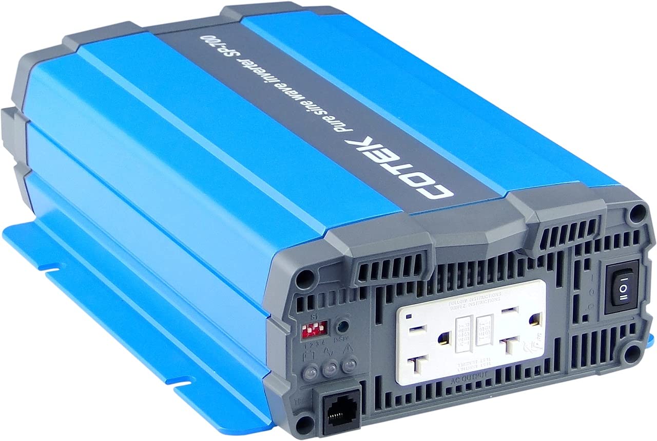 Cotek SP-700-124 700W Pure Sine Wave Power Inverter 24V DC to 120V AC Converter for RV, Solar System, Off-Grid & Emergency Power Backup