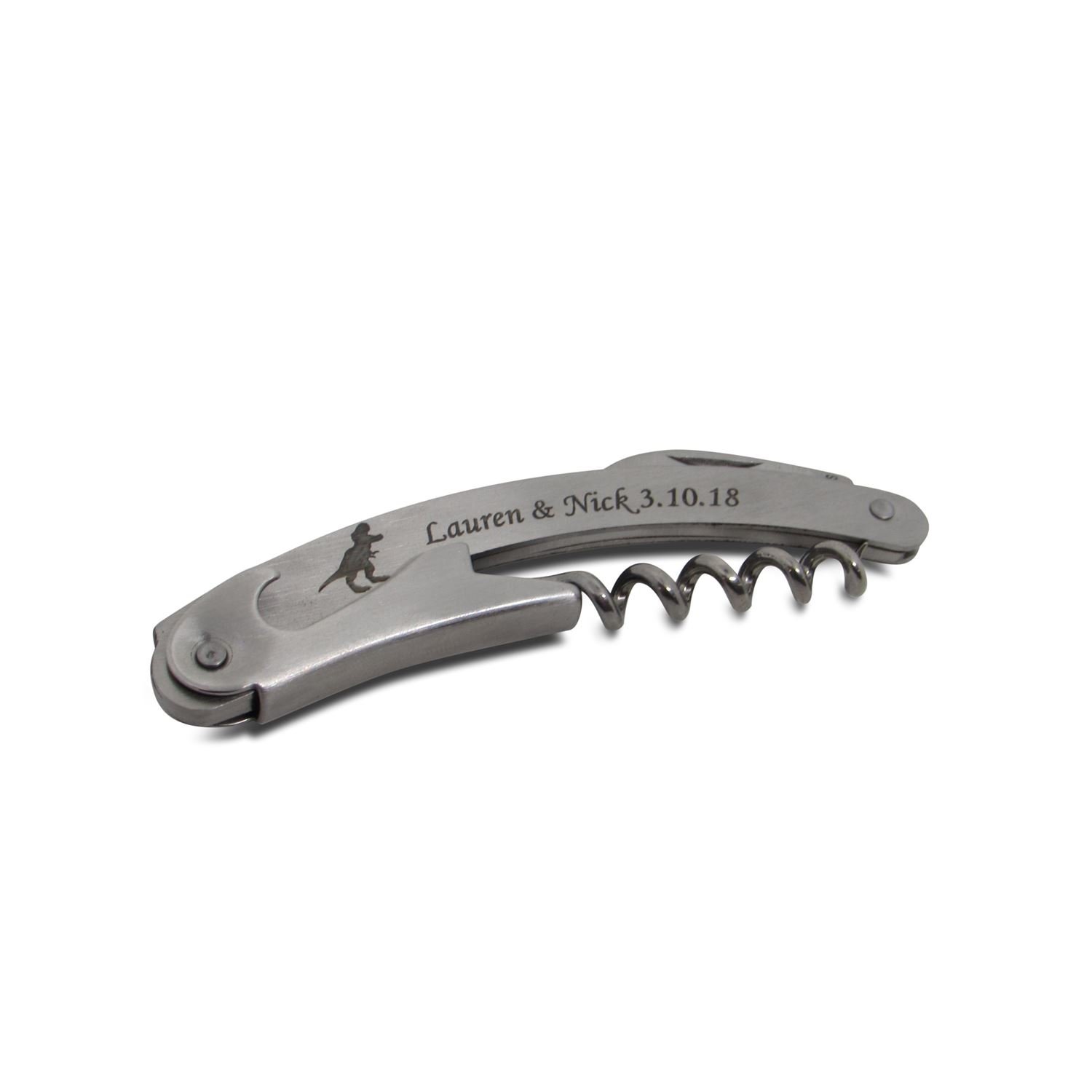 Personalized Metal Corkscrew with 3 Functions - Laser Engraved Wine Bottle Opener in Elegant Gift Box - Perfect for Weddings, Anniversaries & Housewarming Gifts