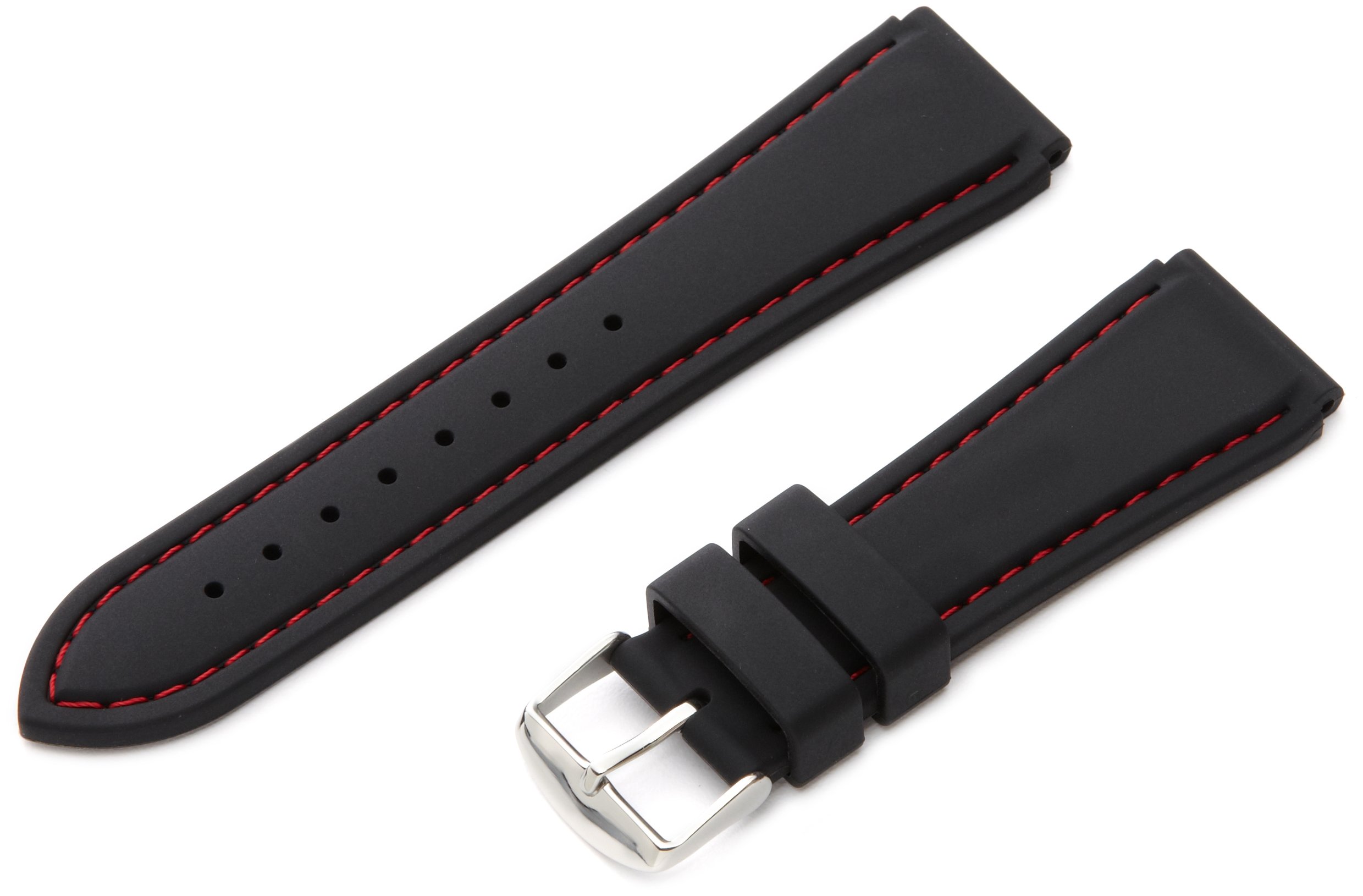 Hadley-Roma MS3345RF 180 Genuine Silicone Diver Watch Band for Men - Sporty & Durable Replacement Strap for Diving, Swimming & Outdoor Activities