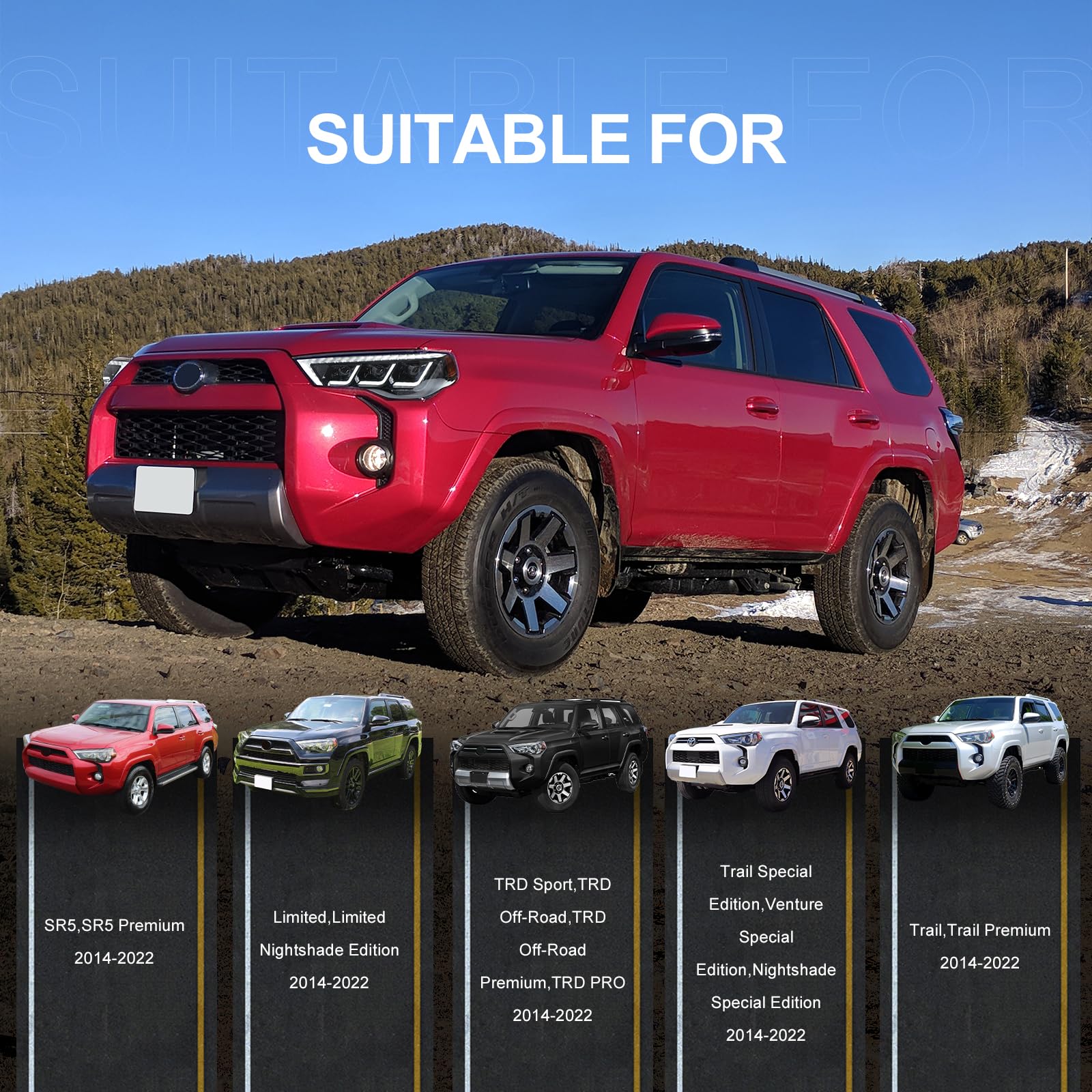Toyota 4Runner Headlights 2014-2023 - Triple LED with Sequential Turn Signals for Off-Road & Night Driving