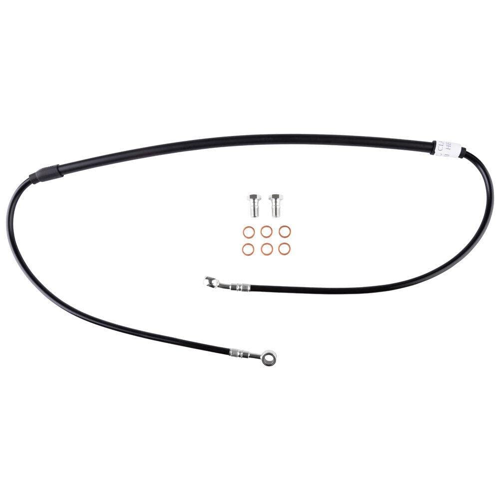 High-Quality Front Motorcycle Steel Braided Brake Line Kit - Standard Length Black Stainless Steel Hose for Suzuki RMZ450 (2018-2023) | Durable & Reliable Braking Performance for Off-Road & Street Riding