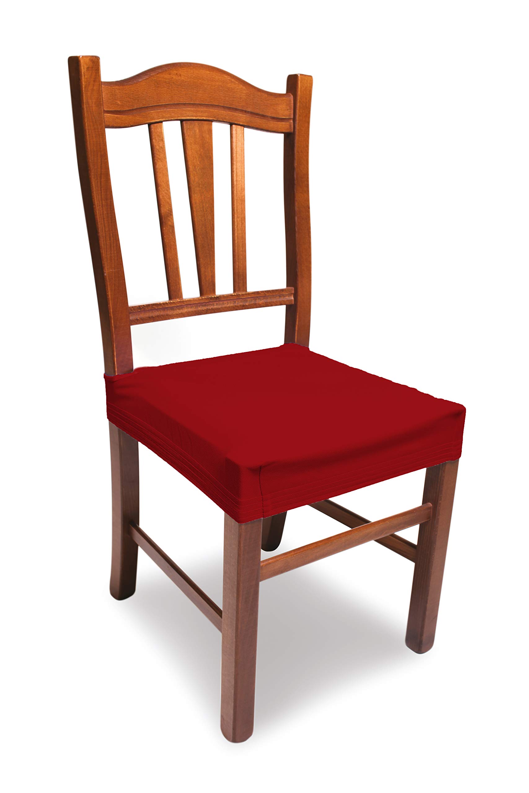 Premium 2-Piece Magic Chair Covers Set - Stretch Pique Fabric, Burgundy Color, Made in Italy - Perfect Fit for Any Seat - Ideal for Dining Chairs, Office Chairs & Home Decor