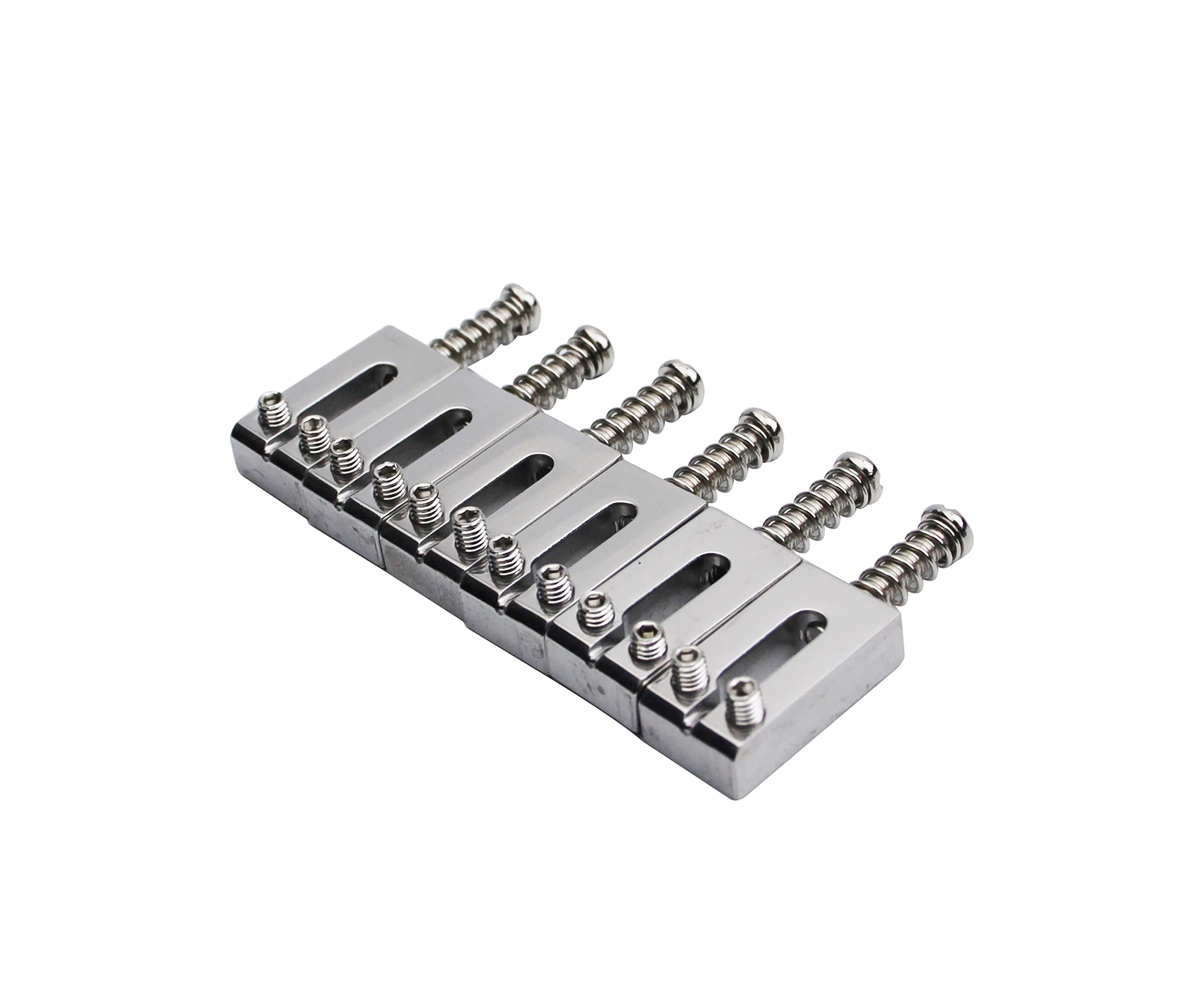 Guyker 10.5MM Stainless Steel Polished Guitar Bridge Saddles (6-Pack) - Modern Tremolo Bridge Replacement for Strat/ST Electric Guitars - Perfect for Guitar Upgrades, Repairs & Professional Performances