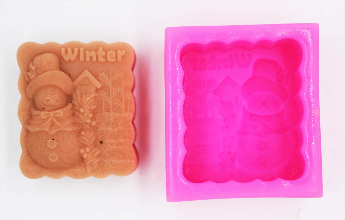 Winter Snowman Silicone Soap Molds for DIY Handmade Soap Crafting - Perfect for Christmas Decorations, Holiday Gifts & Home Bath Accessories