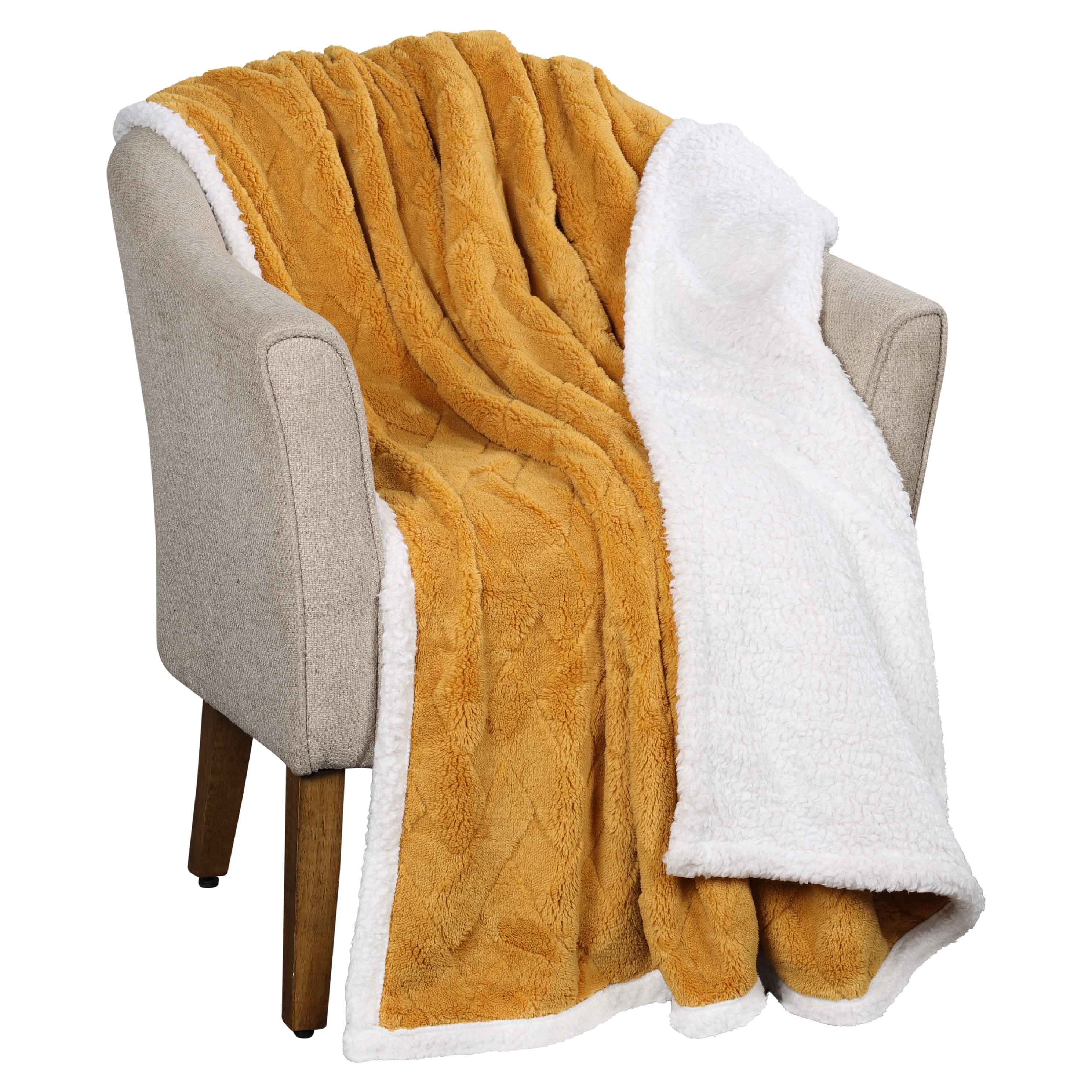 Nuuk Reversible Jacquard Lattice Plush Sherpa Fleece Blanket - Ultra Soft & Warm Winter Throw for Couch, Bed & Travel - Cozy Home Decor Gift for Christmas & Cold Weather