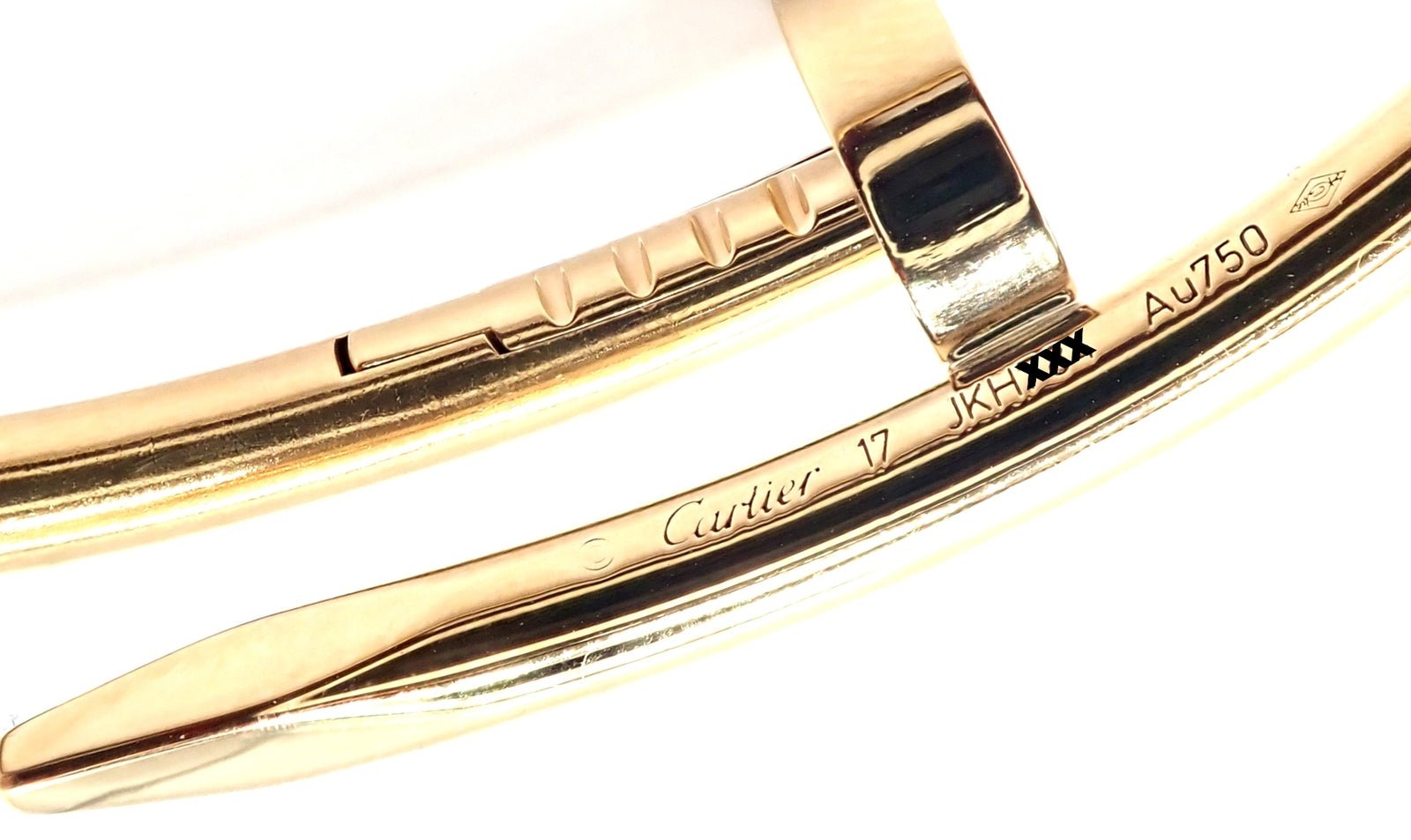 Cartier Juste un Clou 18k Yellow Gold Nail Bangle Bracelet - Size 17, Luxury Jewelry for Women, Perfect for Weddings, Parties & Special Occasions