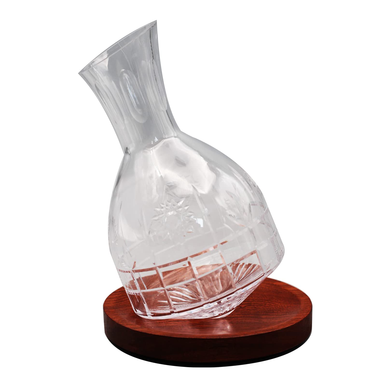 Premium 1300ml Lead-Free Crystal Glass Whiskey Decanter - Sculpted & Glossy Rotary Design for Bourbon, Scotch & Wine - Elegant Men's Gift & Home Bar Essential - Perfect for Whiskey Aeration, Cocktail Serving & Champagne Presentation