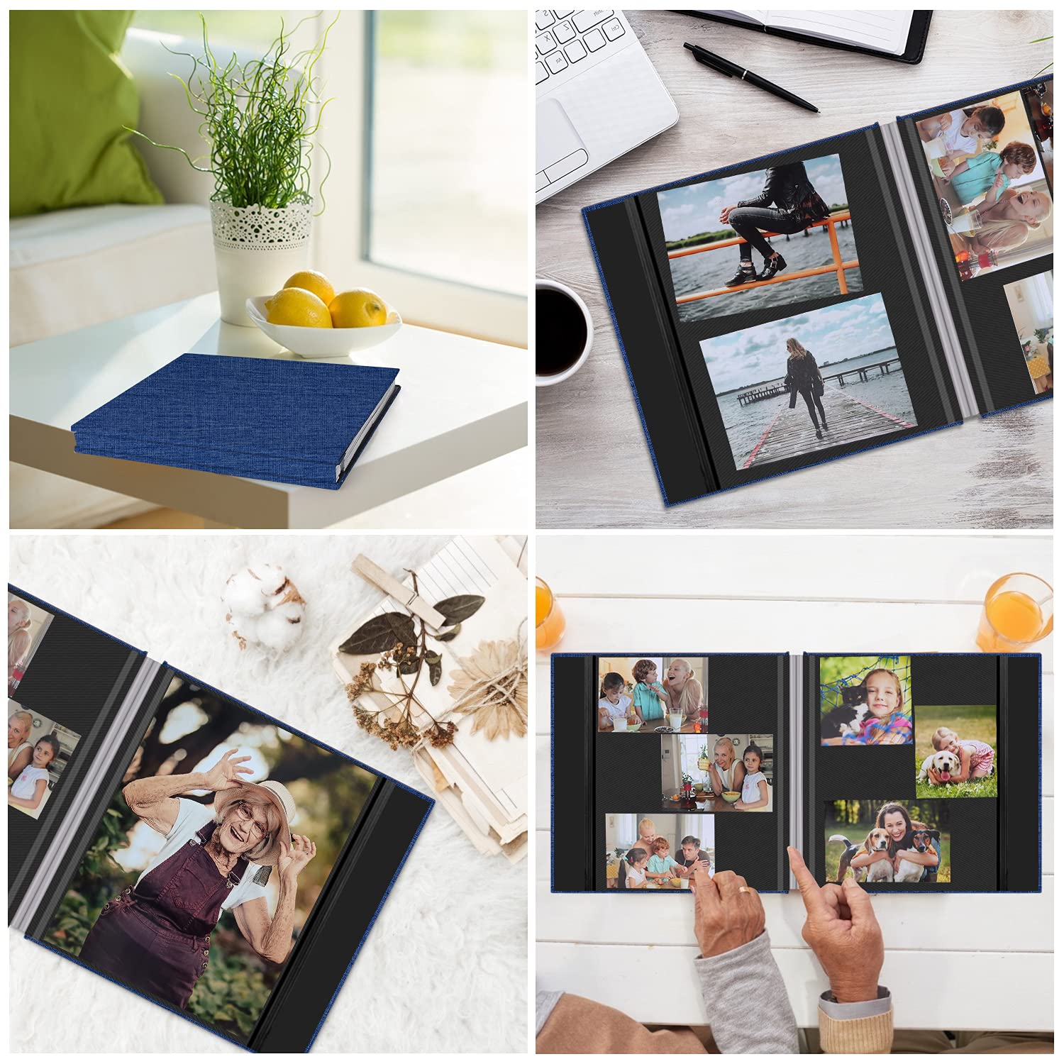 Self-Adhesive Photo Album with 60 Magnetic Sticky Pages - Holds 8x10, 5x7, 4x6, 6x8 & 3x5 Photos - Large Scrapbook for Family Memories, Weddings & Baby Pictures - Perfect for Preserving Special Moments & Creating DIY Memory Books