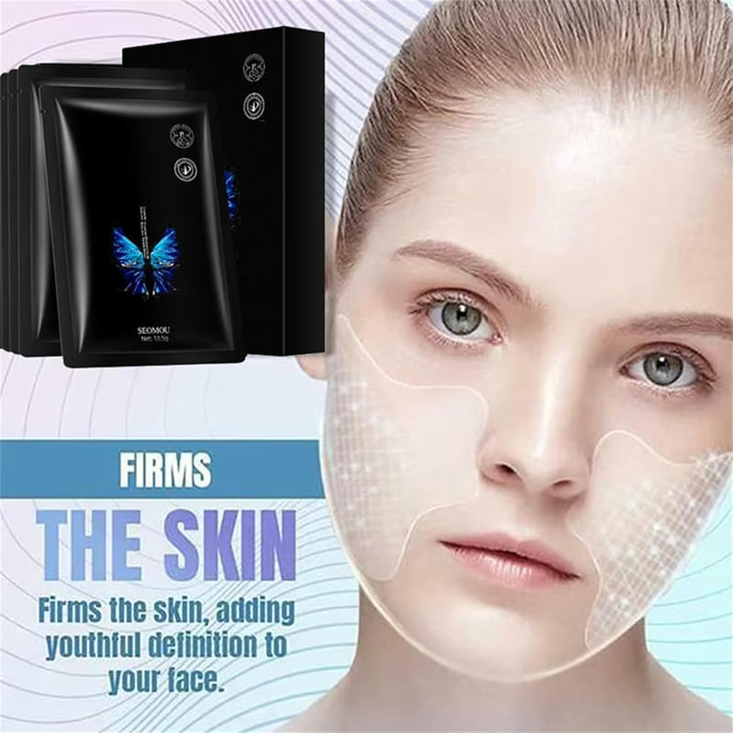 Niruna Microcrystalline Lifting Face Mask - Anti-Wrinkle Patches for Forehead & Eye Area (10Pcs) | Instant Firming & Hydrating Treatment for Women | Perfect for Night Care & Special Occasions
