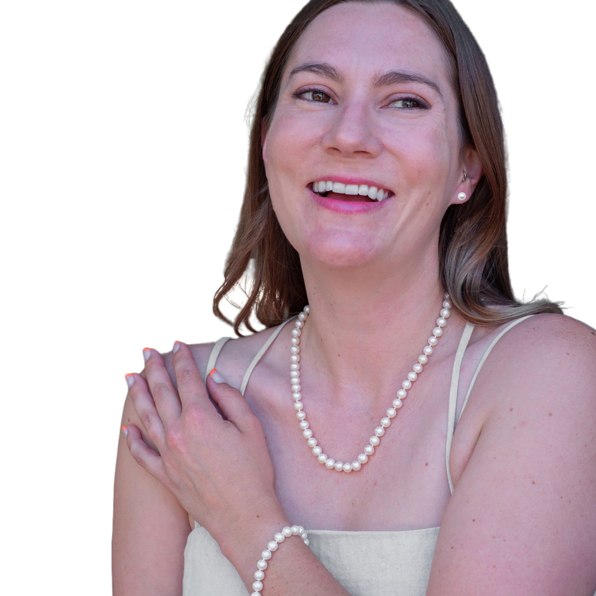 Freshwater Pearl Jewelry Set for Women - Necklace, Bracelet, Earrings - Wedding & Party