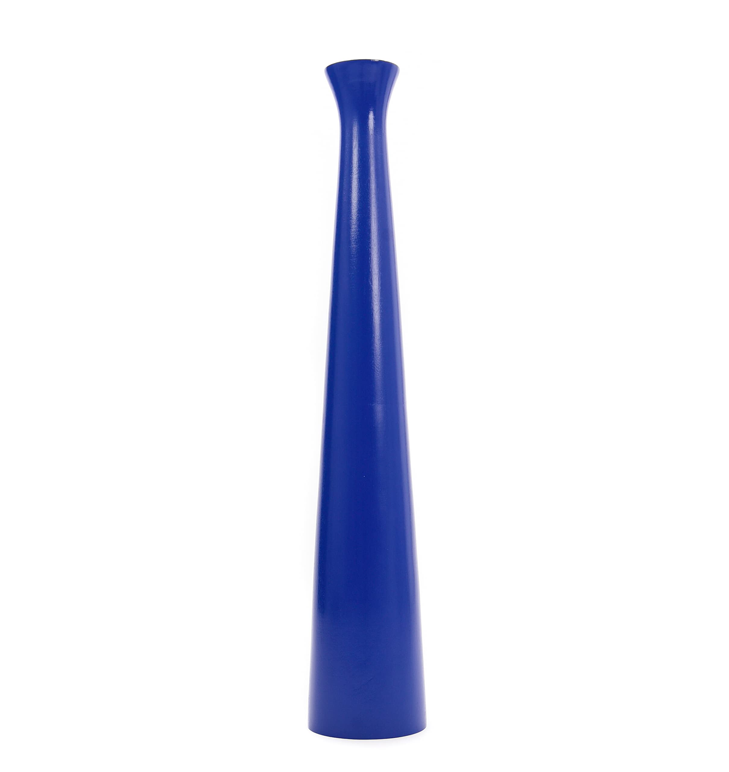 Leewadee 36 Inch Large Blue Wooden Floor Vase - Farmhouse Home Decor for Flowers, Fake Plants & Pampas Grass - Perfect for Living Room, Entryway & Wedding Decor