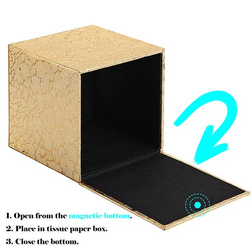 Elegant Gold Square Tissue Box Cover - Bathroom Tissue Holder for Home Decor, Luxury Bathroom Accessories | Perfect for Vanity, Powder Room & Guest Bath
