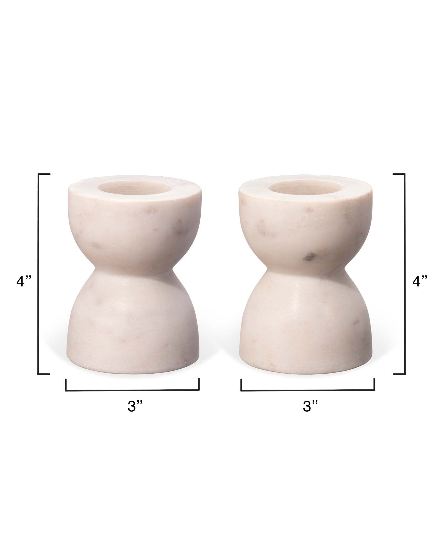 Elegant Petit Marble Candlesticks Set of 2 - Classic Home Decor for Dining Table, Wedding Centerpiece & Luxury Gift Idea