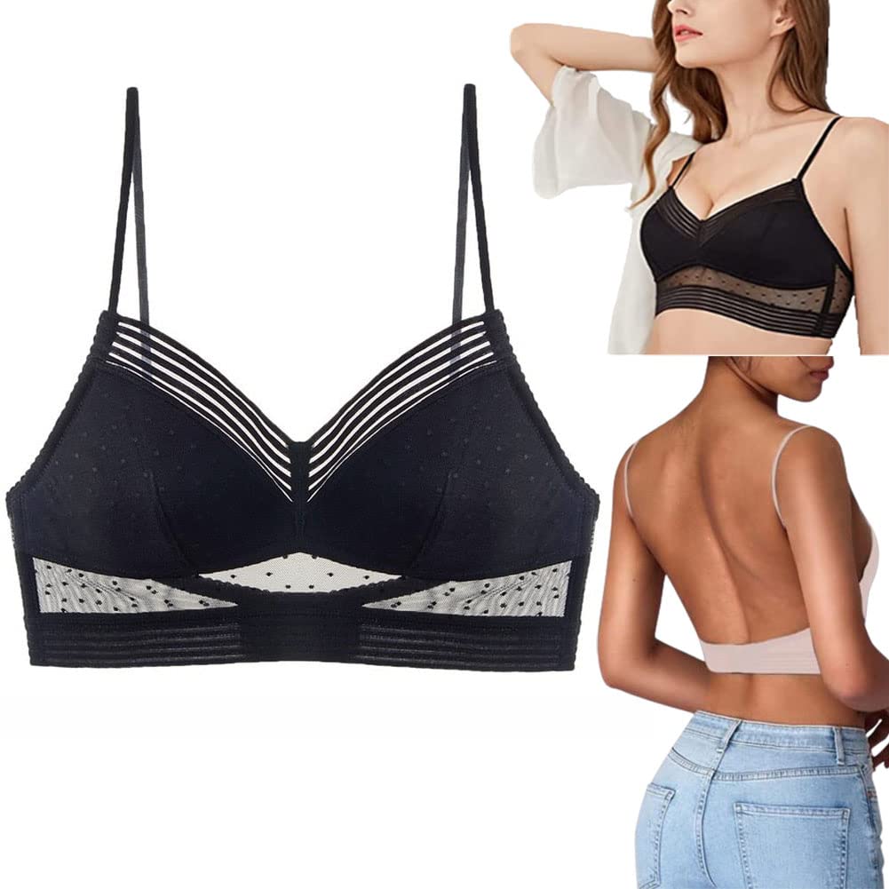 Brafit Backless Wireless Lifting Lace Bra for Women - Seamless Comfort Push Up Strapless Bra with Adhesive Support - Perfect for Low Back Dresses, Wedding, Evening Wear and Special Occasions
