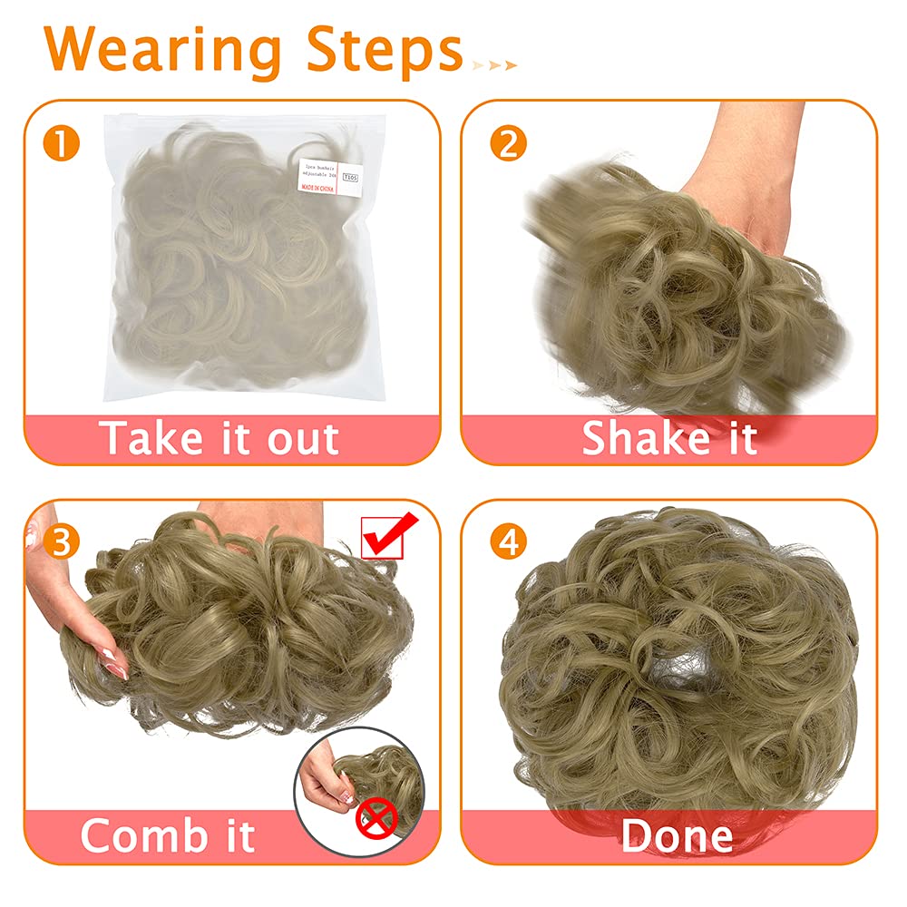 Messy Bun Hair Extensions - Thick Updo Scrunchies 2PCS for Ponytail & Hairstyles