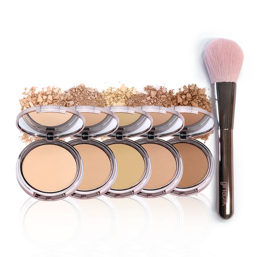 Glow Luminous Face Powder with Brush - Shimmering Highlighter for Cheeks & Eyes - Perfect for Day & Night Makeup Looks