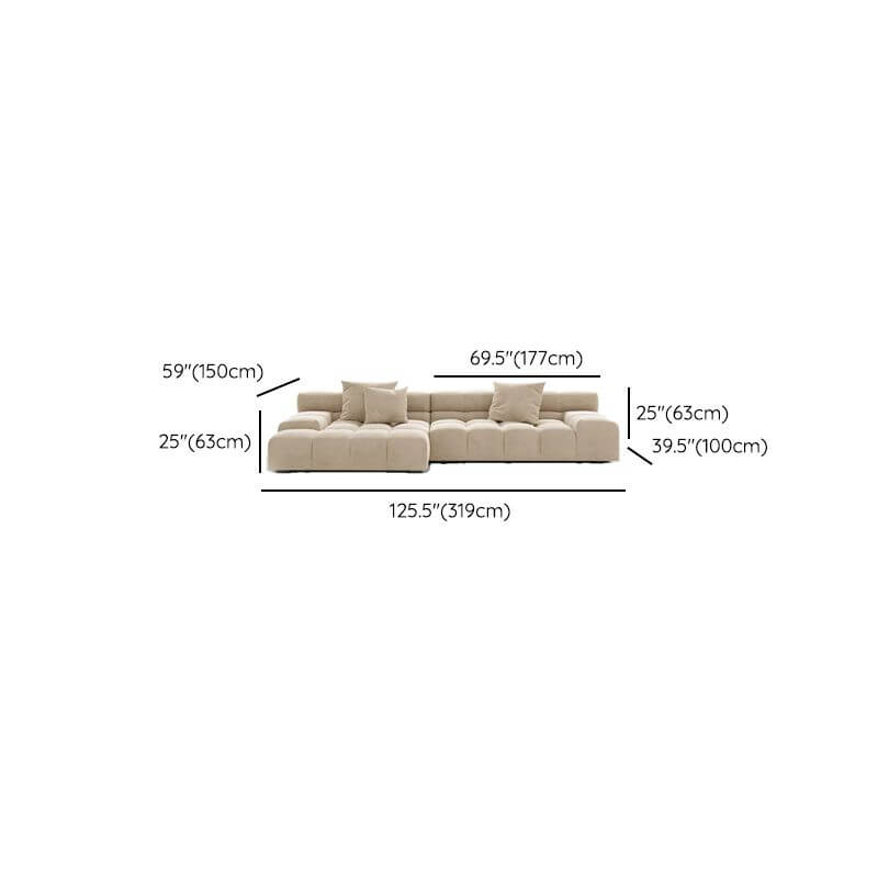 Modern L-Shaped Sectional Sofa with Armrests - Tan Fabric Living Room Couch for Small Spaces | Perfect for Apartments, Lofts & Cozy Family Rooms