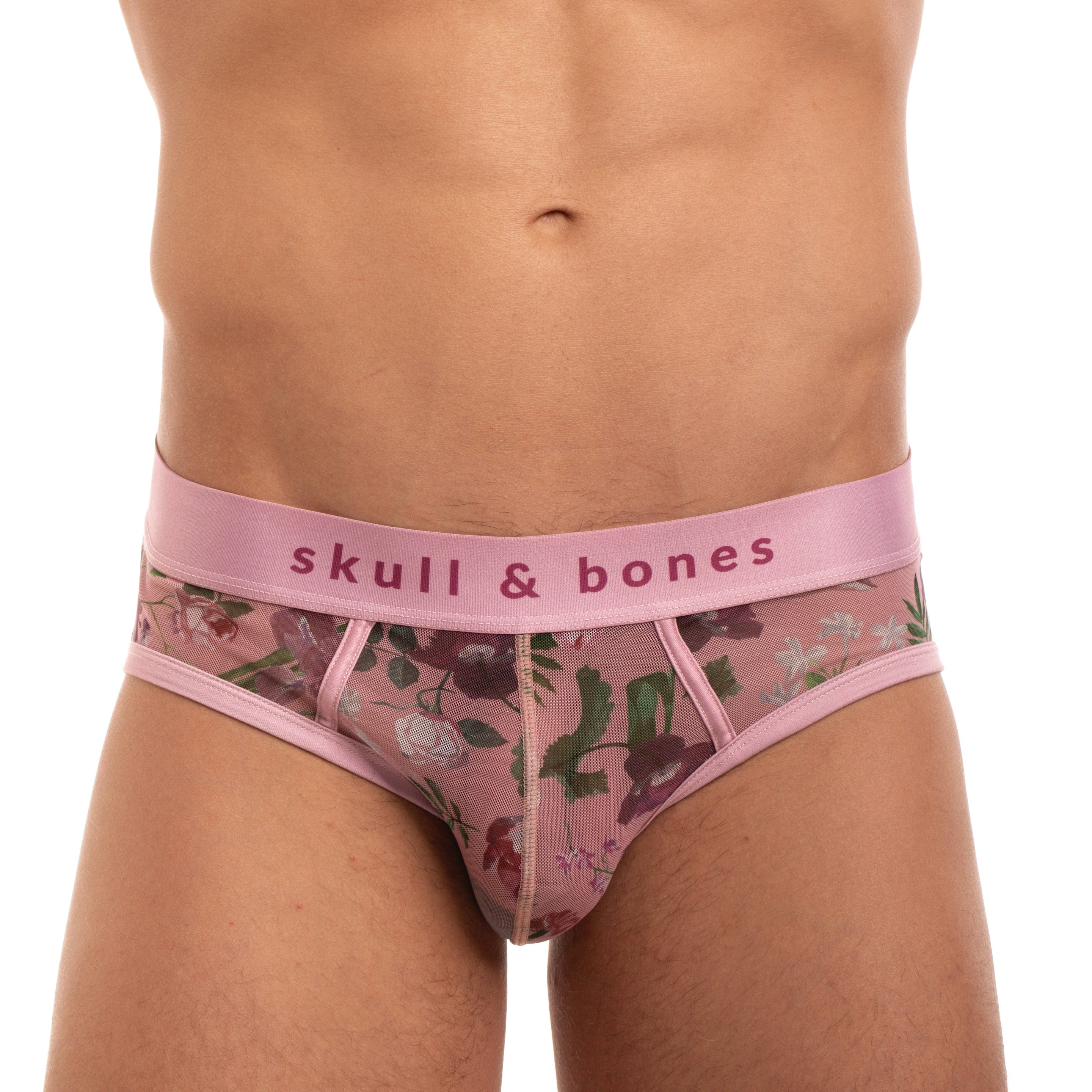 Dutch Floral Mesh Brief Pink - Comfortable Lace Underwear for Women, Breathable & Soft Panties, Perfect for Daily Wear, Sleep & Special Occasions