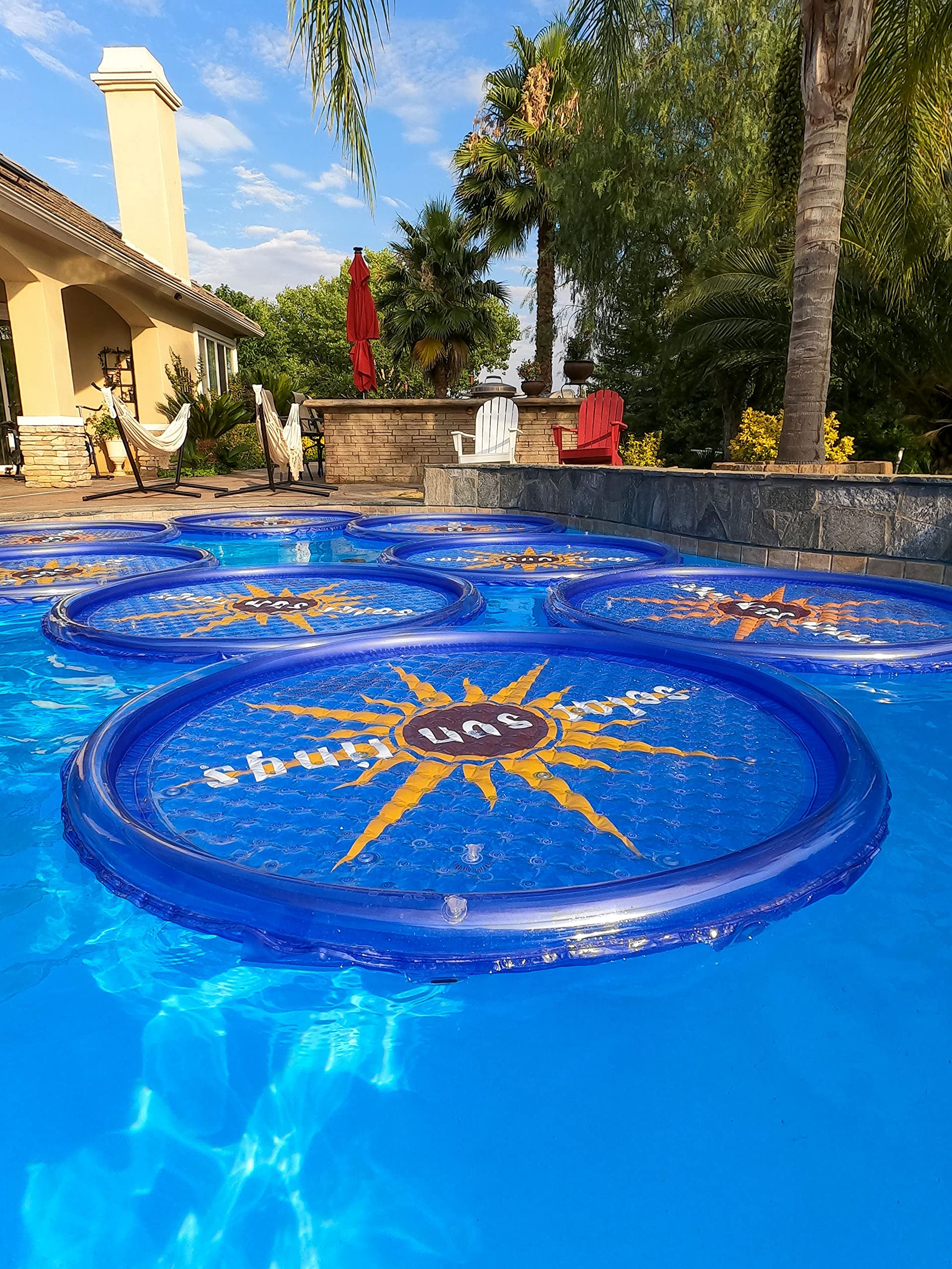 Solar Pool Heater - 9 Pack UV Resistant Solar Sun Rings for Above Ground & Inground Swimming Pools, Hot Tubs, and Spas | Efficient Water Heating Accessory | Durable Circular Solar Cover for Energy Savings | Perfect for Backyard, Vacation Homes & Resorts