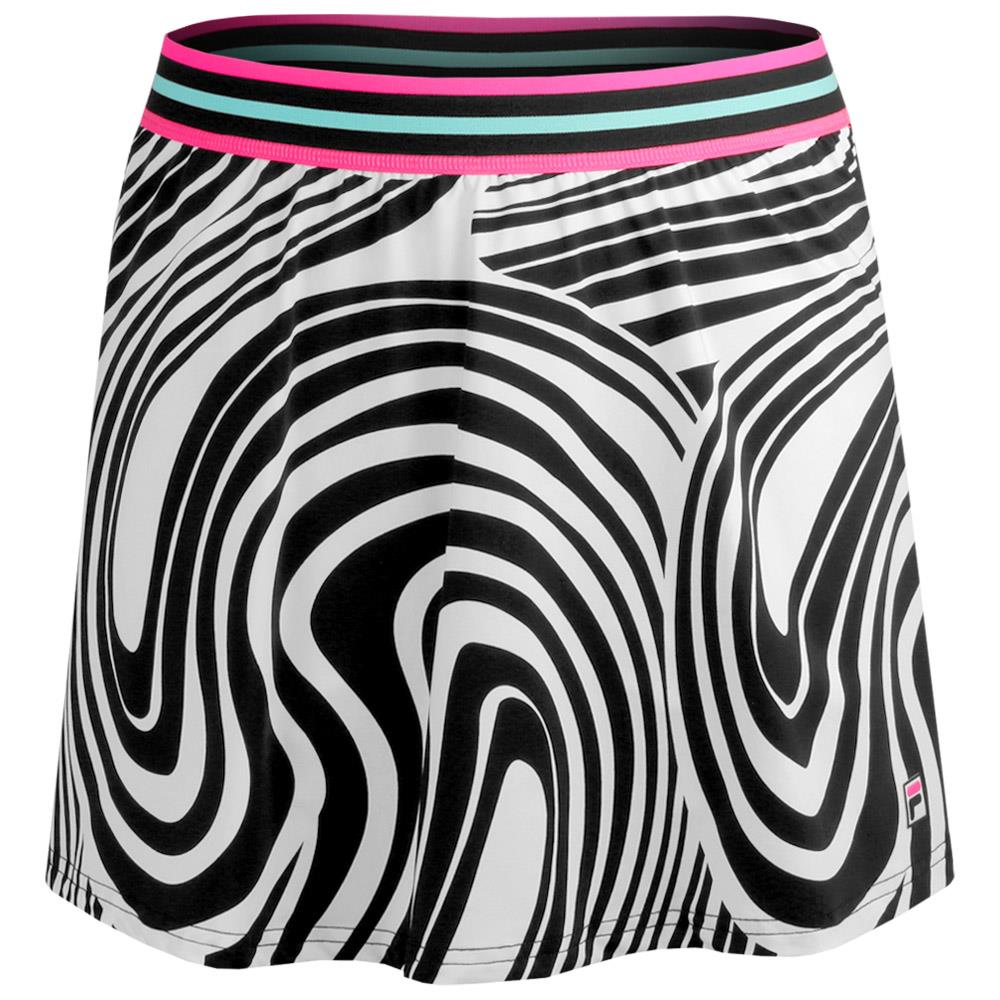 Fila Women's Tie Breaker High Waist Tennis Skort - Swirl Pink Glow | Athletic Skirt with Shorts for Running, Golf & Workout | Comfortable & Stylish Activewear