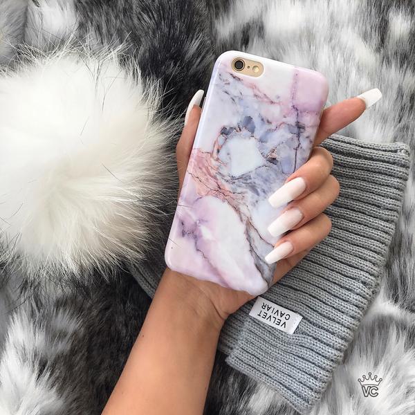 Violet Sky Marble iPhone Case - Premium Protective Cover for iPhone [Model Numbers] | Shatterproof & Scratch-Resistant | Stylish Marble Design for Everyday Use, Work & Travel
