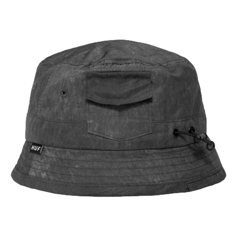 HUF JP Standard Pocket Bucket Hat - Black | Adjustable Cotton Cap for Men & Women | Perfect for Beach, Hiking, and Outdoor Activities