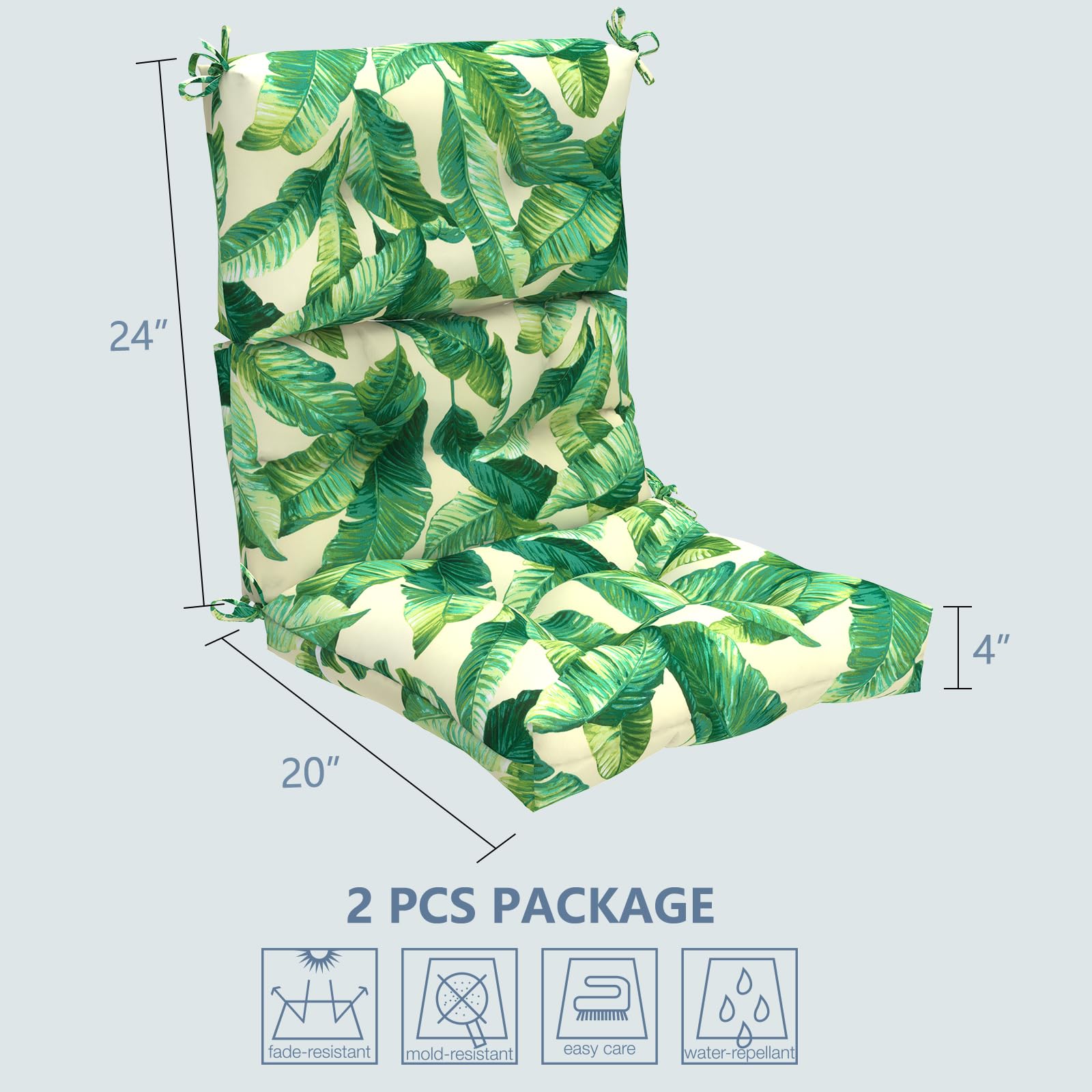 Premium LVTXIII Outdoor Adirondack Chair Cushions Set of 2 - 44