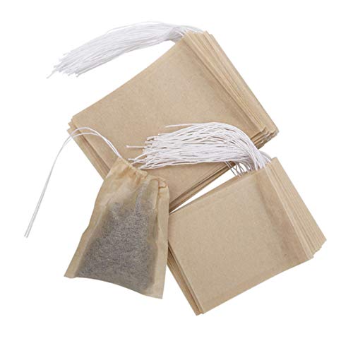 DOITOOL 200pcs Biodegradable Tea & Coffee Filter Bags - Disposable Drawstring Tea Infuser for Loose Leaf Tea, Percolator & Mesh Strainer | Perfect for Home Brewing, Office Use & Camping