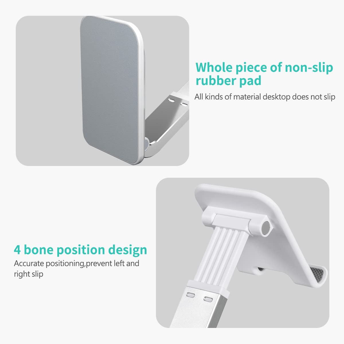 Adjustable Desk Phone Stand - Ergonomic & Portable Holder for iPhone, Samsung & More - Hands-Free Viewing for Work, Video Calls & Streaming