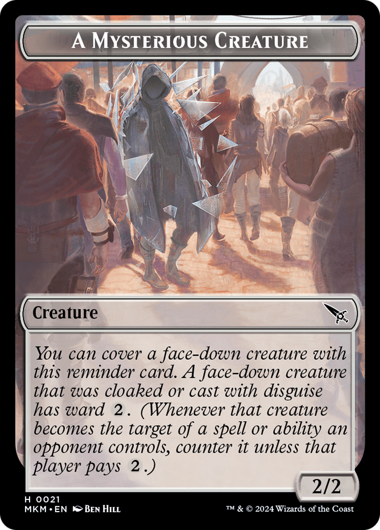 Mysterious Creature Token - MTG Murders at Karlov Manor Game Accessory | Perfect for Magic: The Gathering Commander & Standard Play