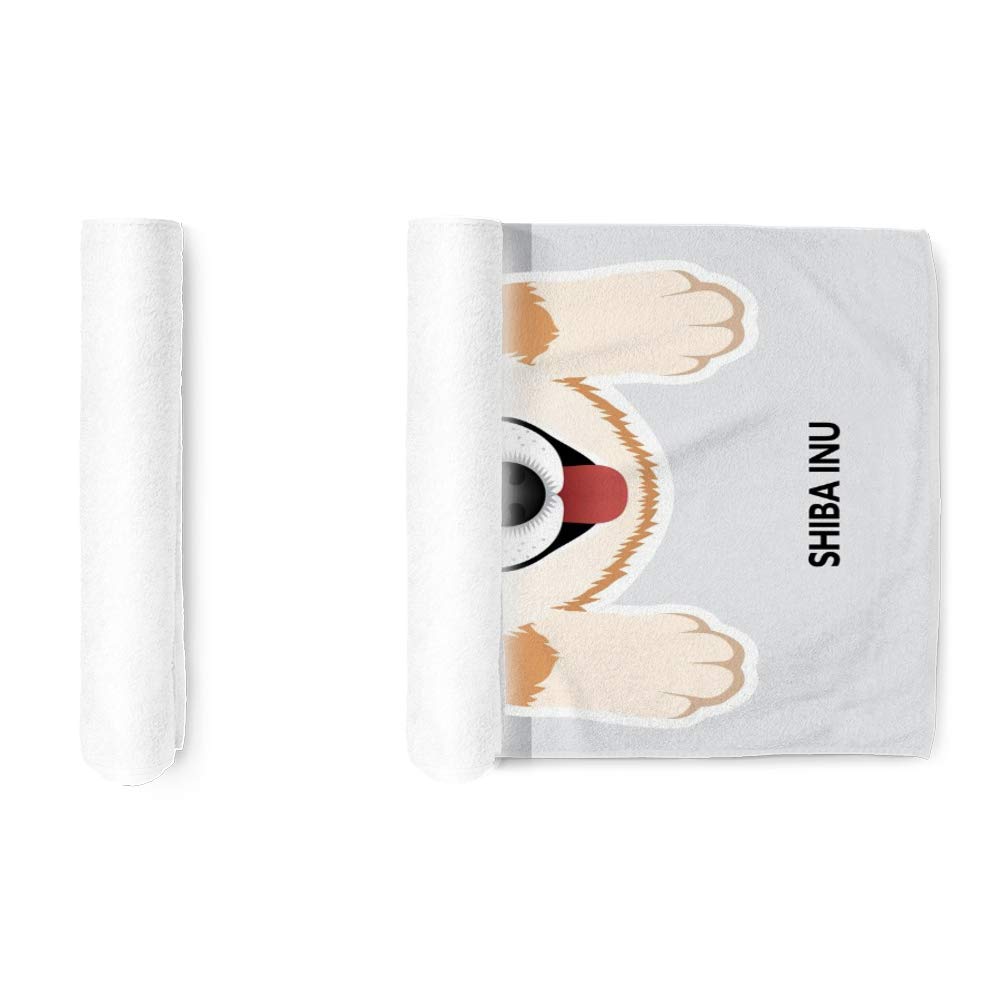 **Premium Absorbent Microfiber Hand Towel Set - 15x30 Inch Soft Kitchen & Bath Towels for Face, Gym, Yoga, Spa - Cute Shiba Inu Design, Ideal for Bathroom, Beach & Travel**