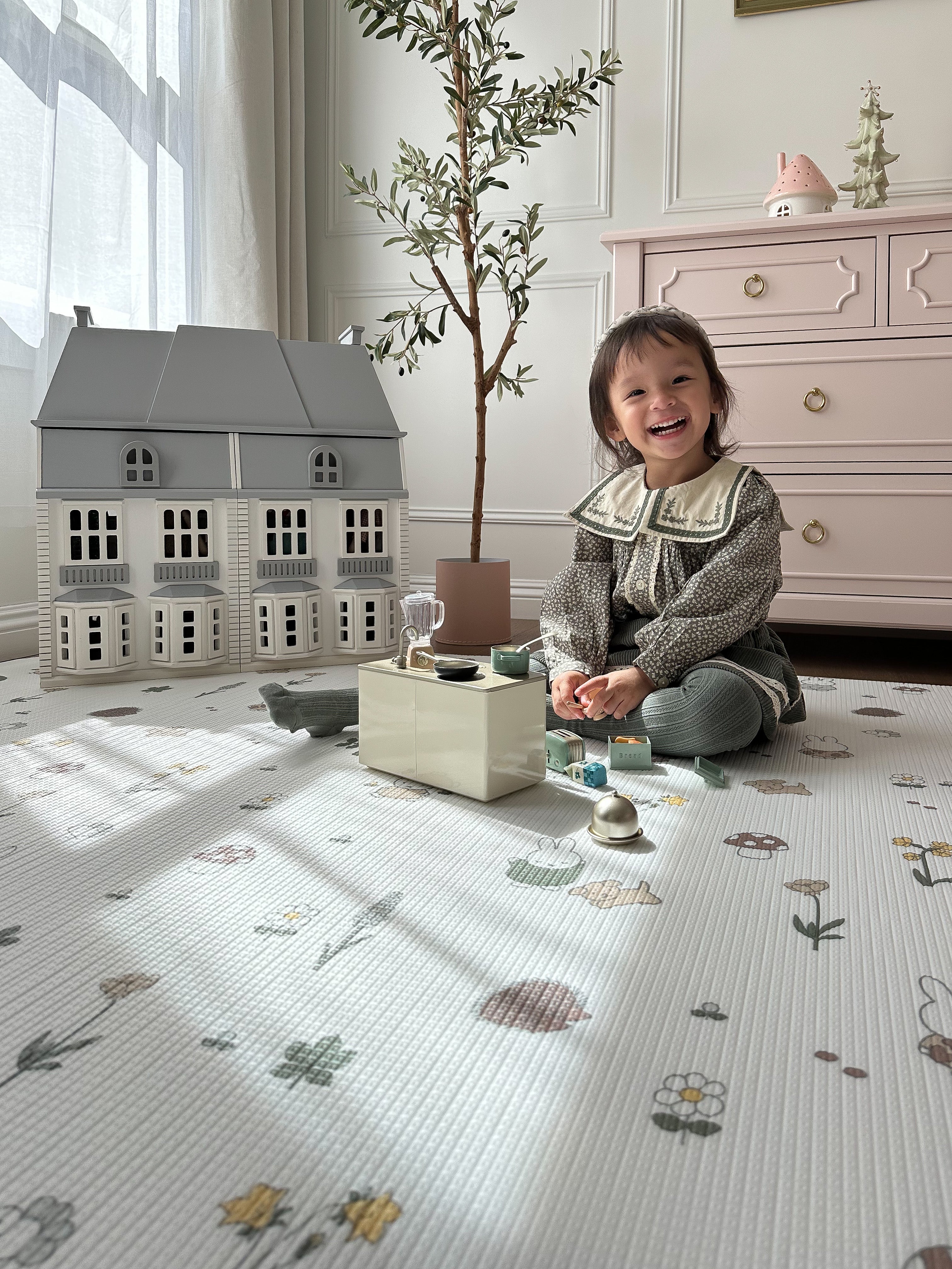 **Miffy X Little Bot Baby Play Mat - Soft & Safe Playmat for Infants & Toddlers - Non-Toxic Foam Floor Mat for Nursery, Playroom & Daycare - Miffy in the Park Design**