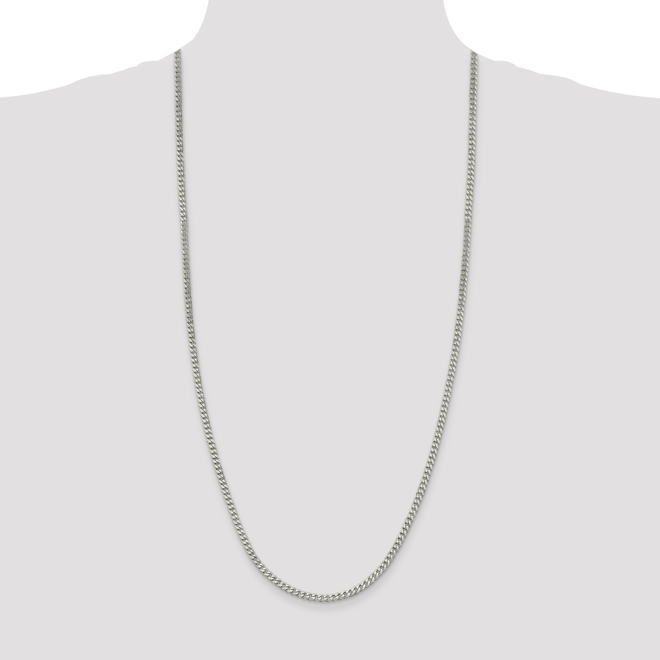 IceCarats 925 Sterling Silver 3.5mm Curb Link Chain Necklace for Women - Dainty Layered Jewelry Gift for Birthday, Anniversary & Everyday Wear