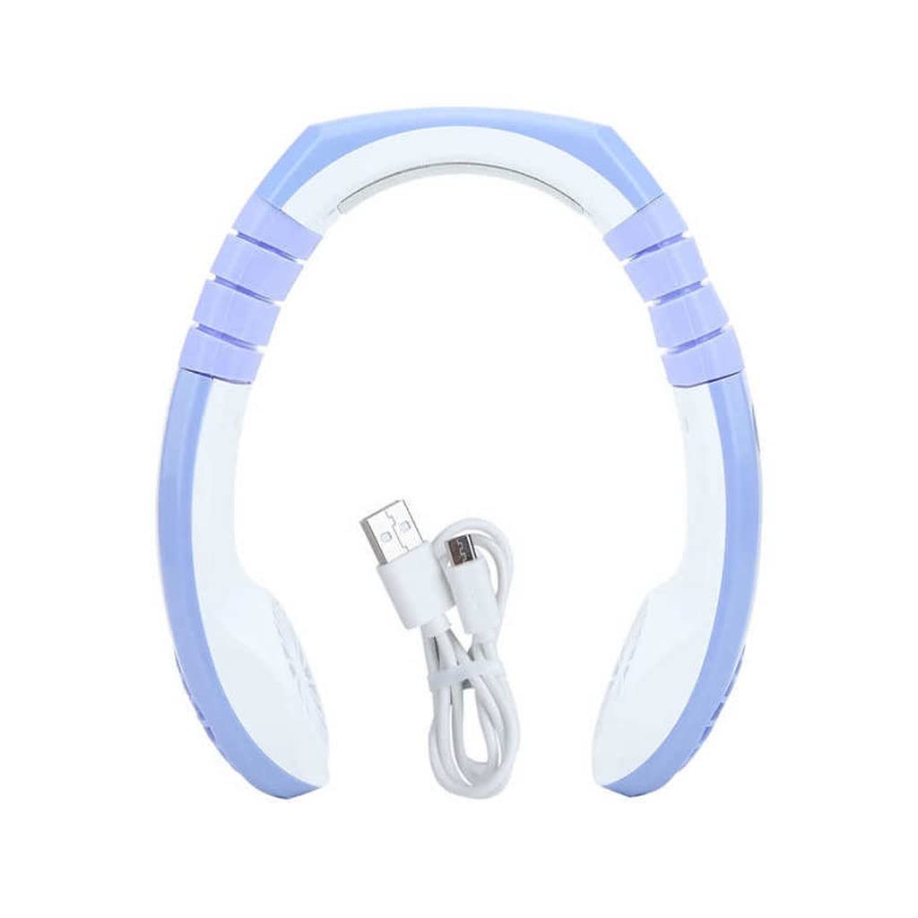 Portable USB Rechargeable Neck Fan - Mini Personal Air Cooler for Outdoor Sports, Travel, Gym & Office - Hands-Free Cooling Fan with 3 Speeds - Blue