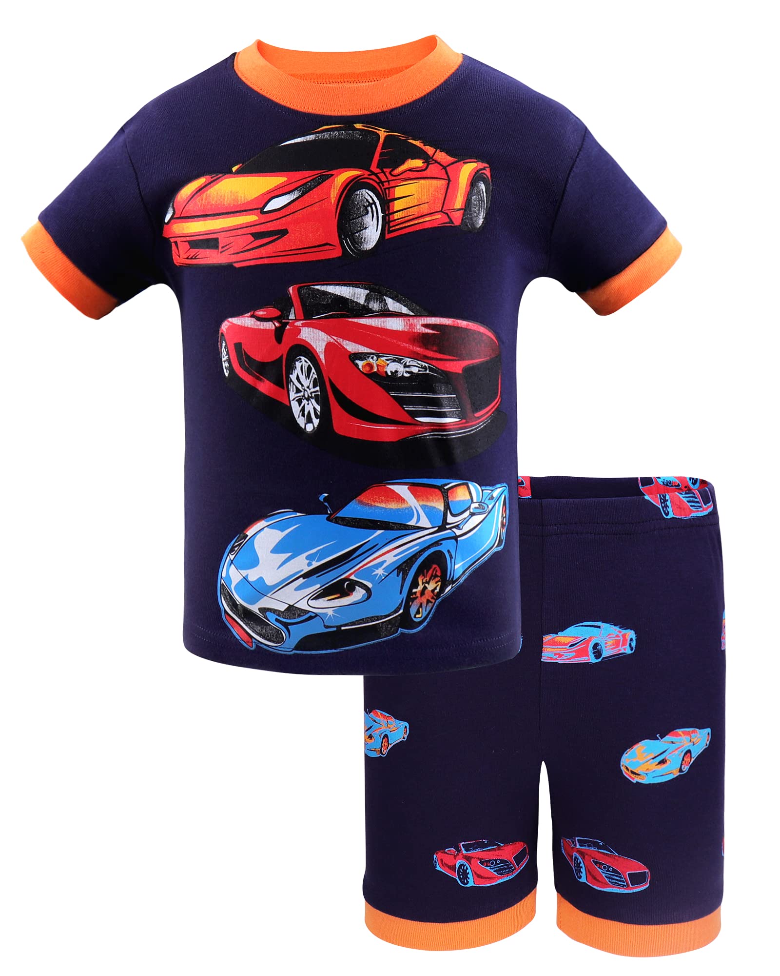 DAUGHTER QUEEN Boys Summer Pajamas - Soft Cotton Sleepwear for Kids Ages 18 Months to 12 Years - Perfect for Bedtime, Lounging & Summer Nights