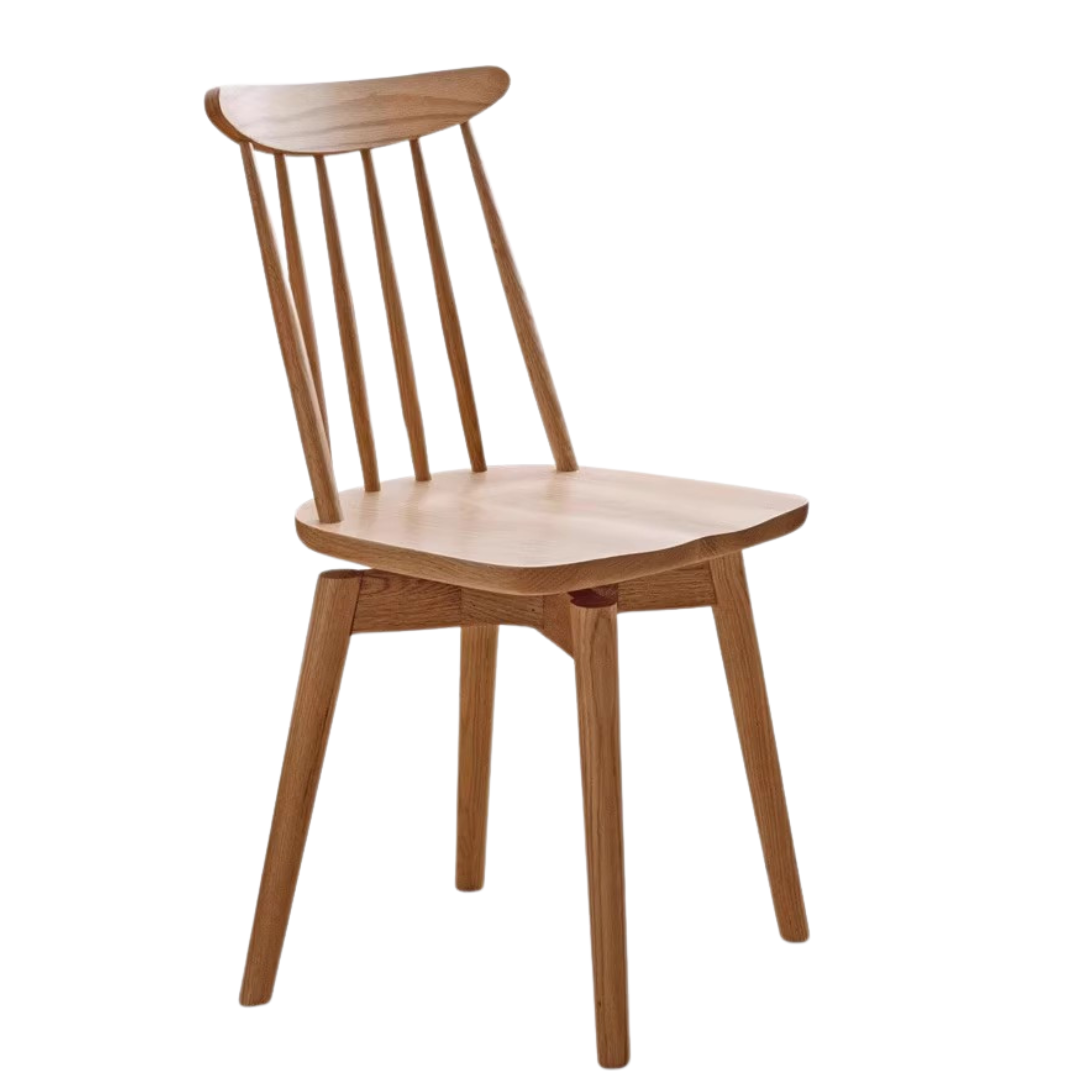 Premium Oak Solid Wood Windsor Chairs - 360 Degree Swivel Dining Set of 4 - Perfect for Kitchen, Dining Room & Home Office Furniture