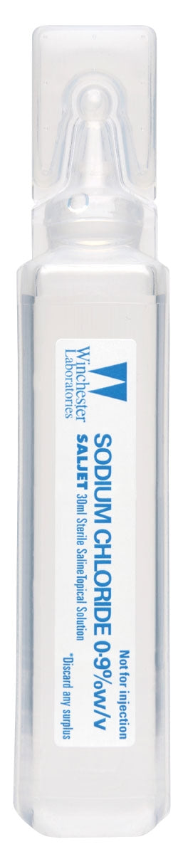 SALJET Saline Topical Solution 30ml (40/Box) - Sterile Wound Wash for First Aid, Eye & Nasal Irrigation | Medical-Grade Saline Solution for Wound Care, Contact Lens Rinse & Skin Irritation Relief