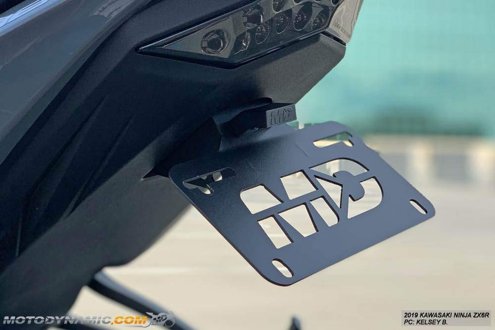 Ninja ZX-6R ZX6 636 Tail Tidy Kit with LED License Plate Light (2019-2024) - Motorcycle License Plate Relocation Bracket for Kawasaki Ninja ZX-6R - Perfect for Street Legal Customization & Improved Rear End Appearance