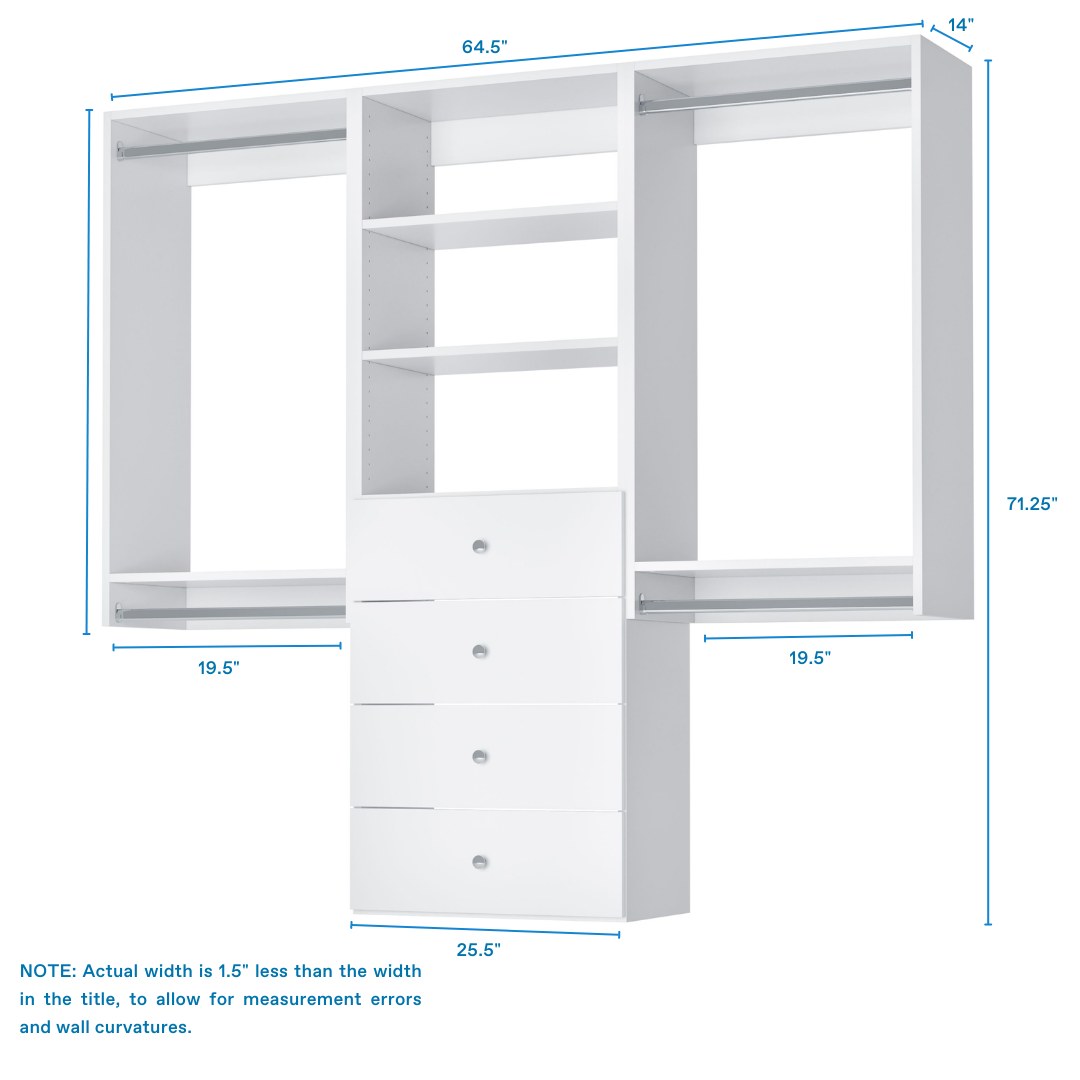 Premium Closet Organizer Kit - Space Saving Storage Solution for Bedroom, Closet & Wardrobe Organization | Hanging Shelves, Shoe Racks & Accessories
