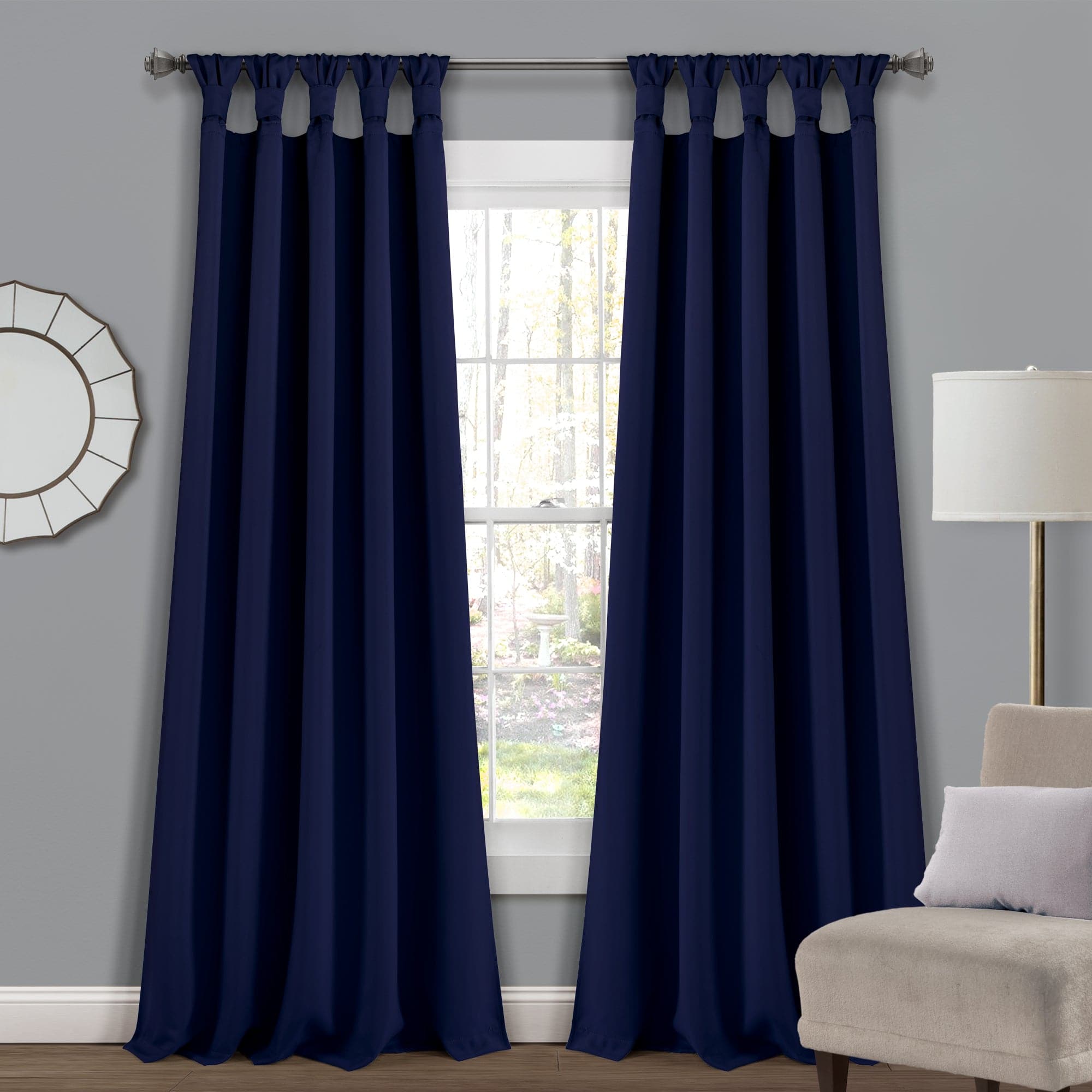 Blackout Curtains Thermal Insulated - Knotted Tab Top Window Drapes for Bedroom & Living Room - Energy Saving, Noise Reducing, Light Blocking for Better Sleep & Privacy